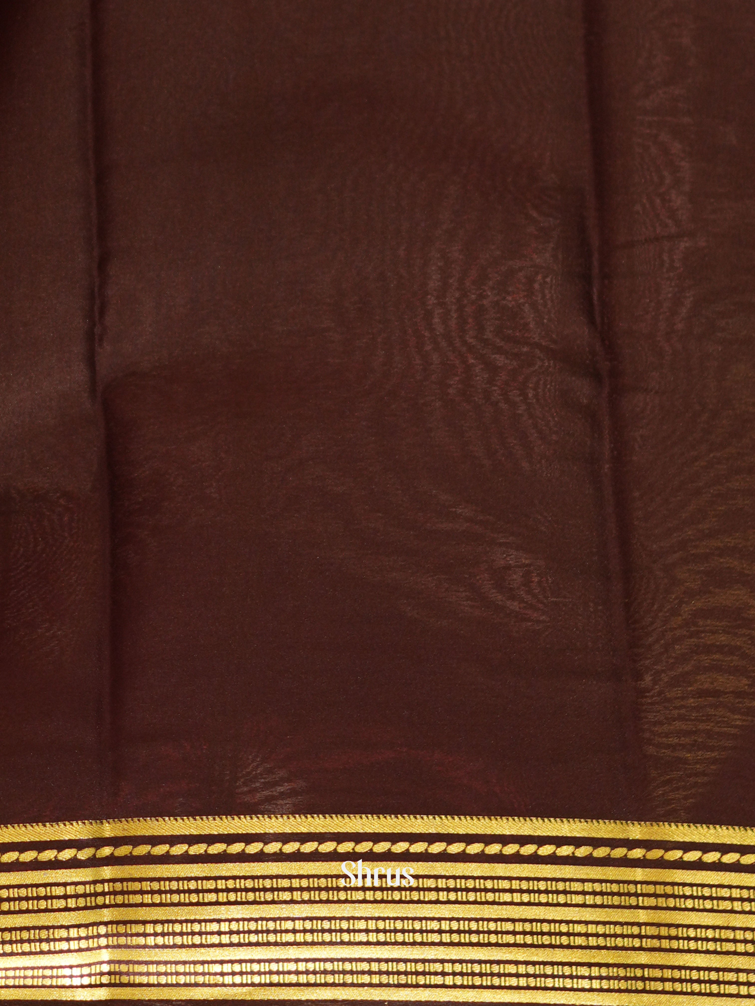 Orange & Brown -  Mysore Silk Saree