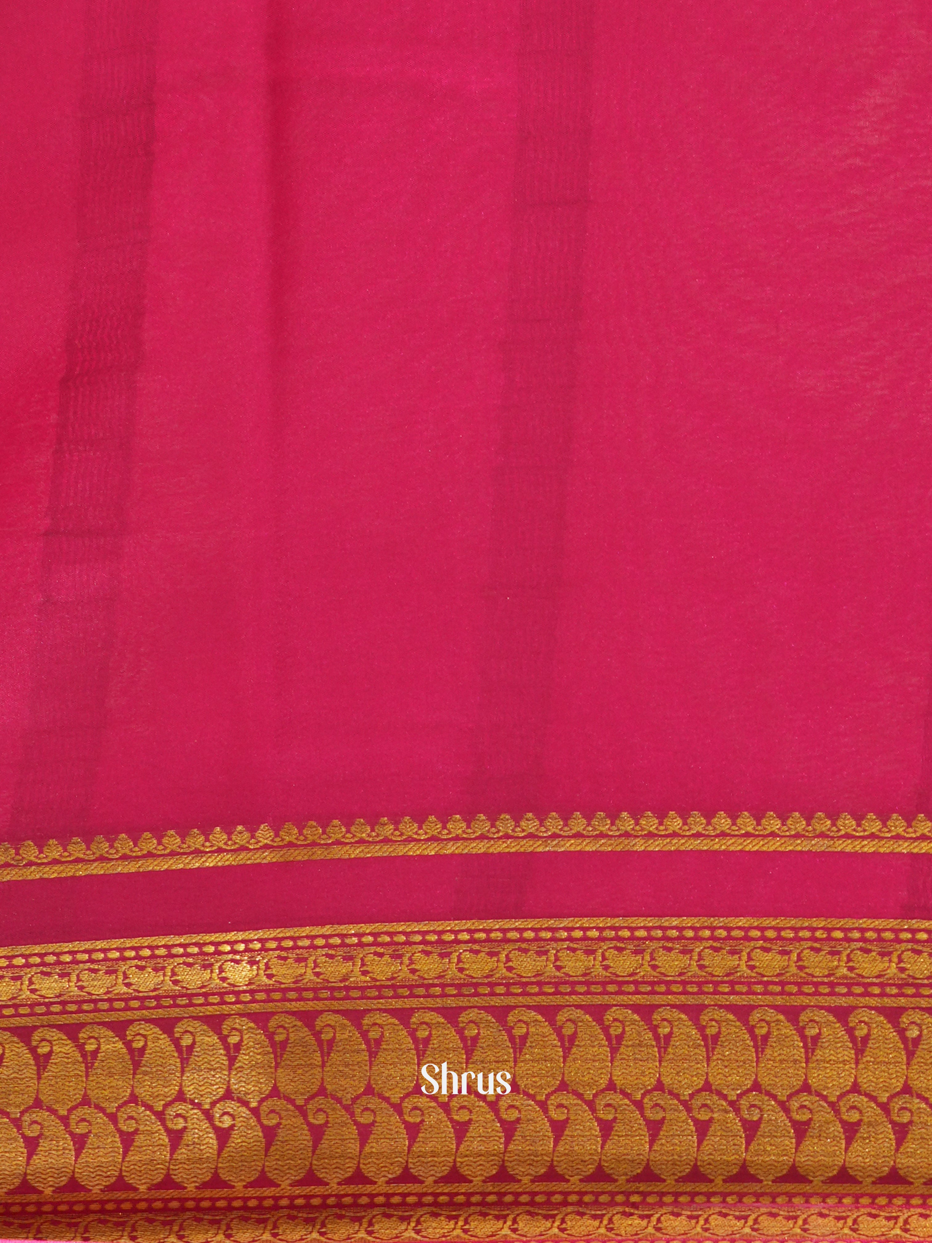 Orange & Pink - Mysore Silk Saree