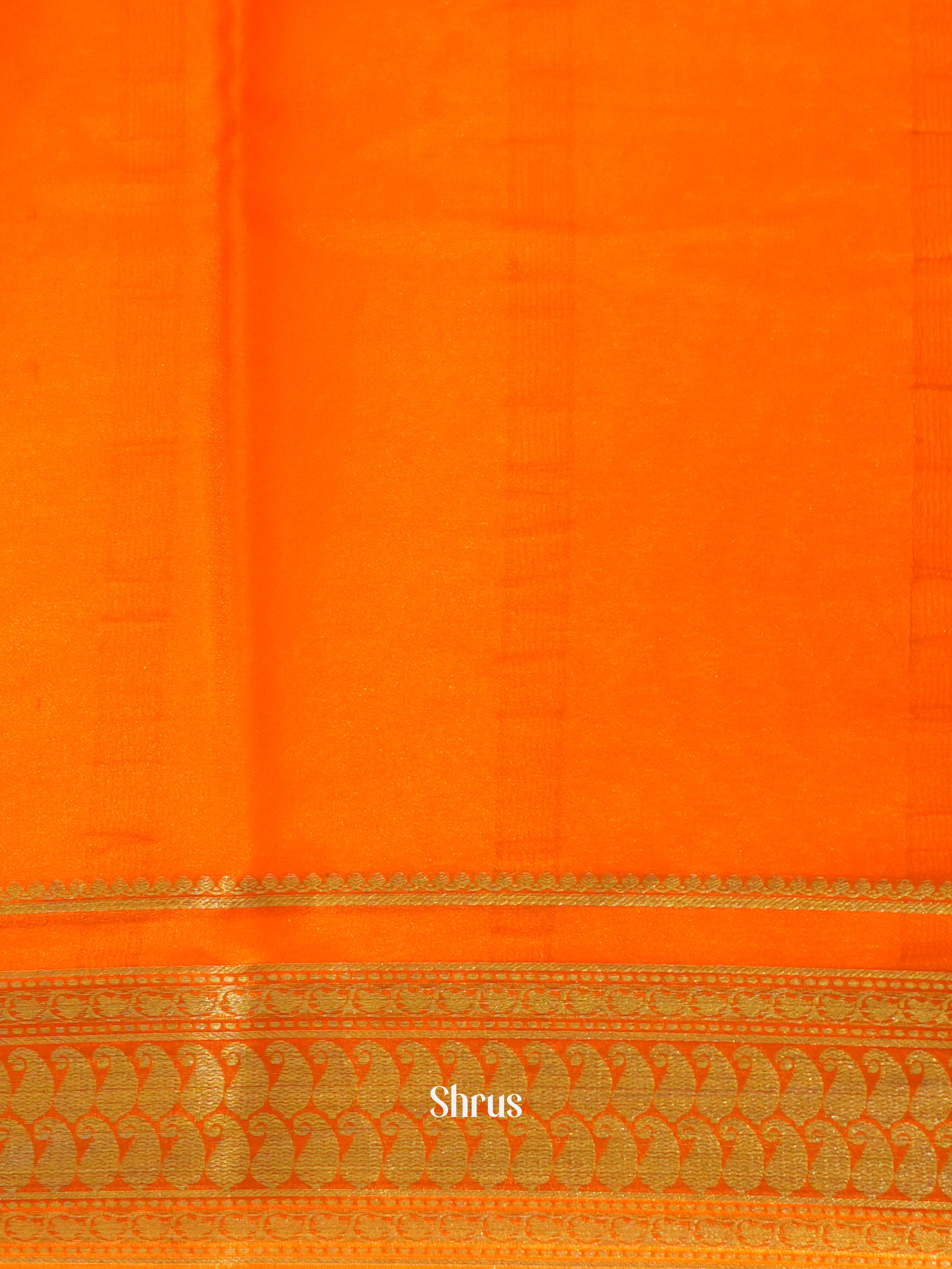 Black & Orange - Mysore Silk Saree