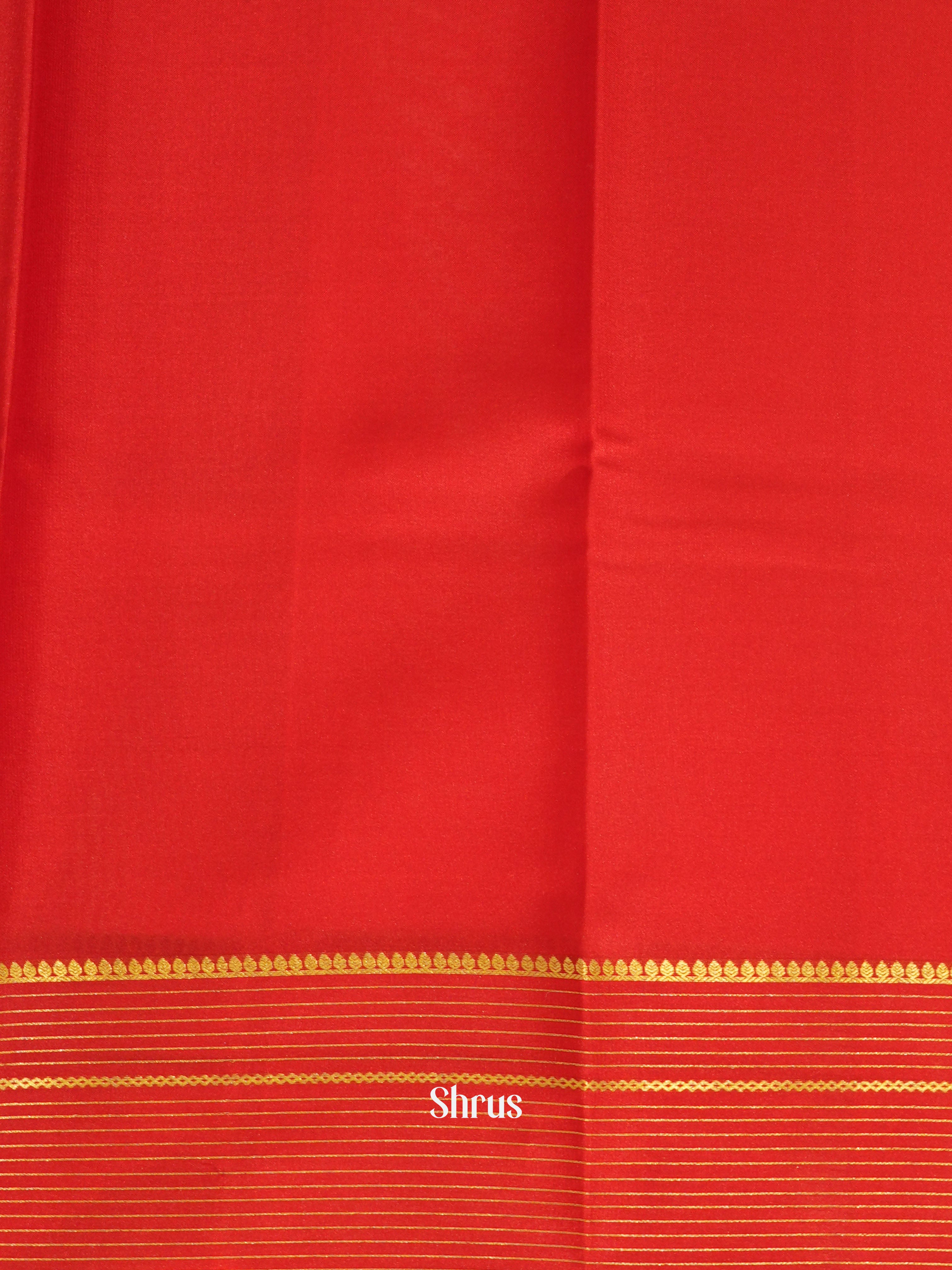 Brown & Red - Mysore Silk Saree