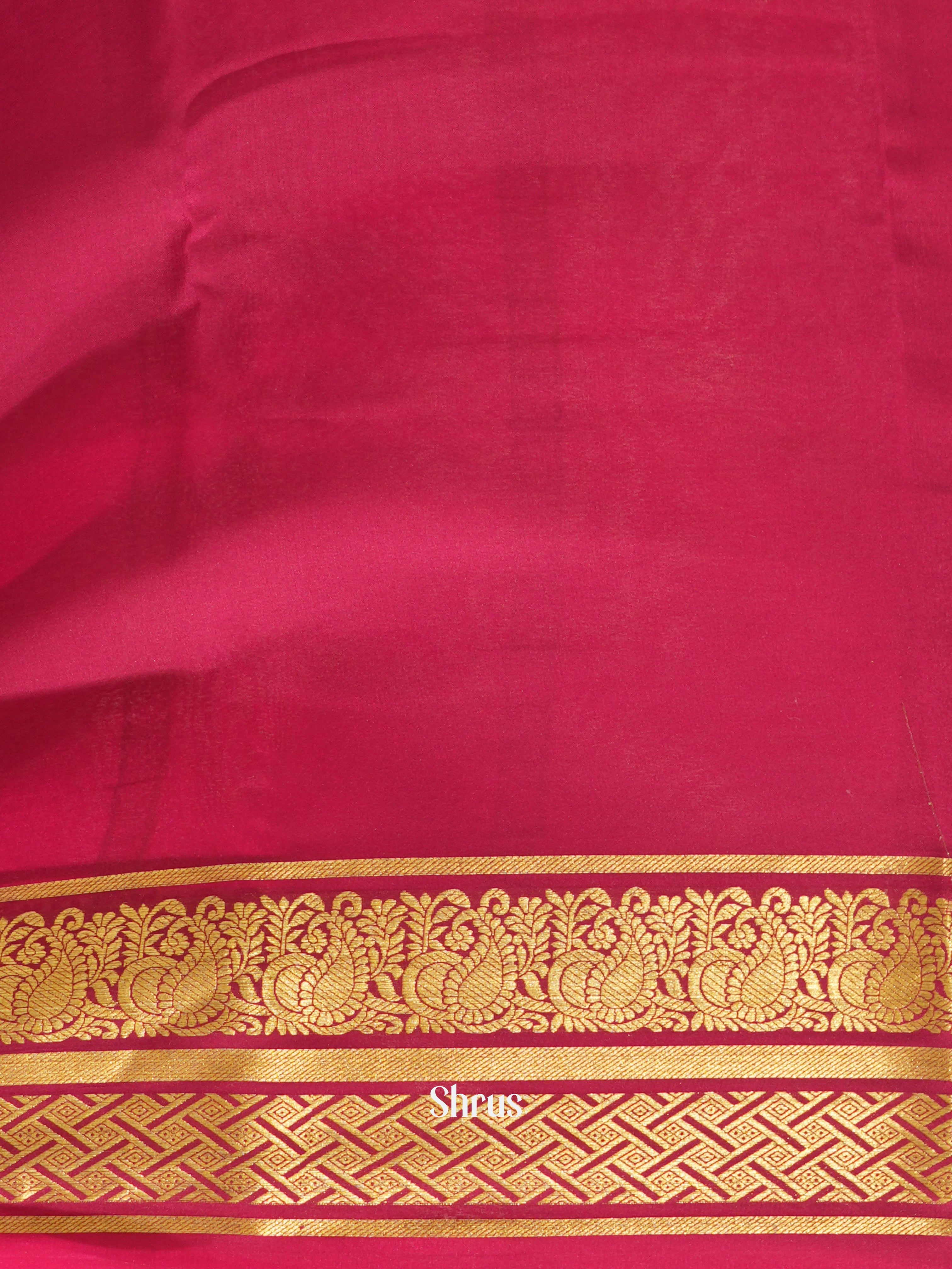 Grey & Maroon - Mysore Silk Saree