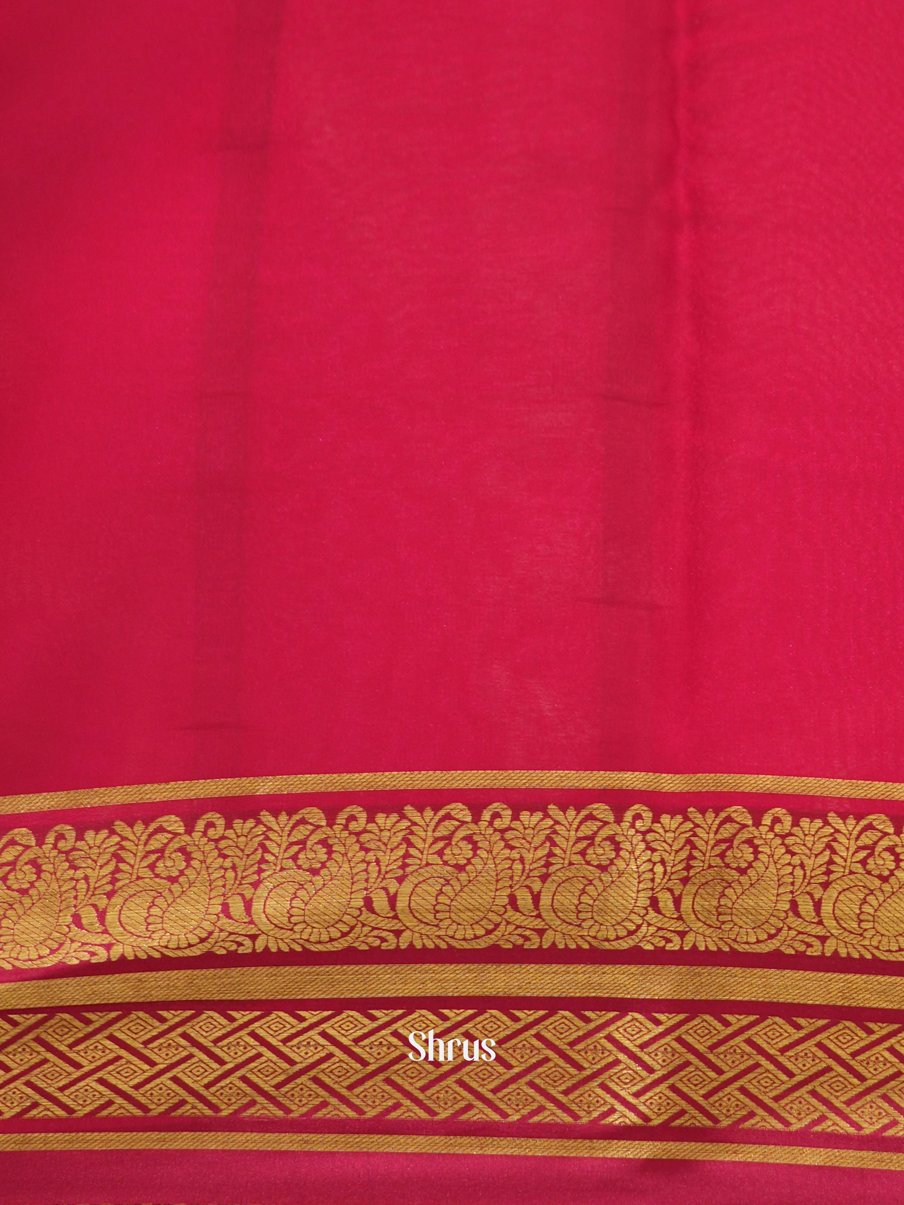 Blue & pink - Mysore Silk Saree