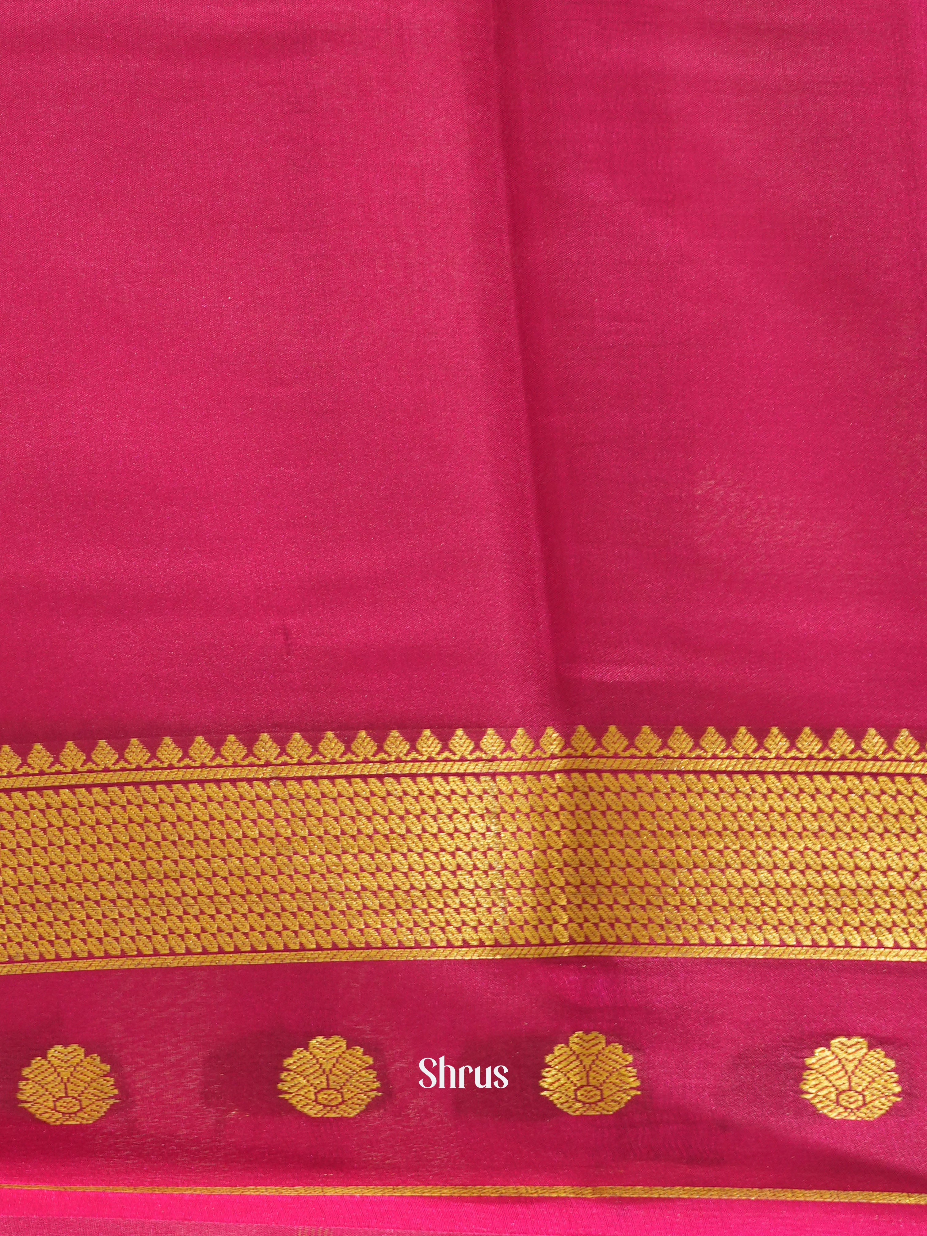 teal & Pink - Mysore Silk Saree