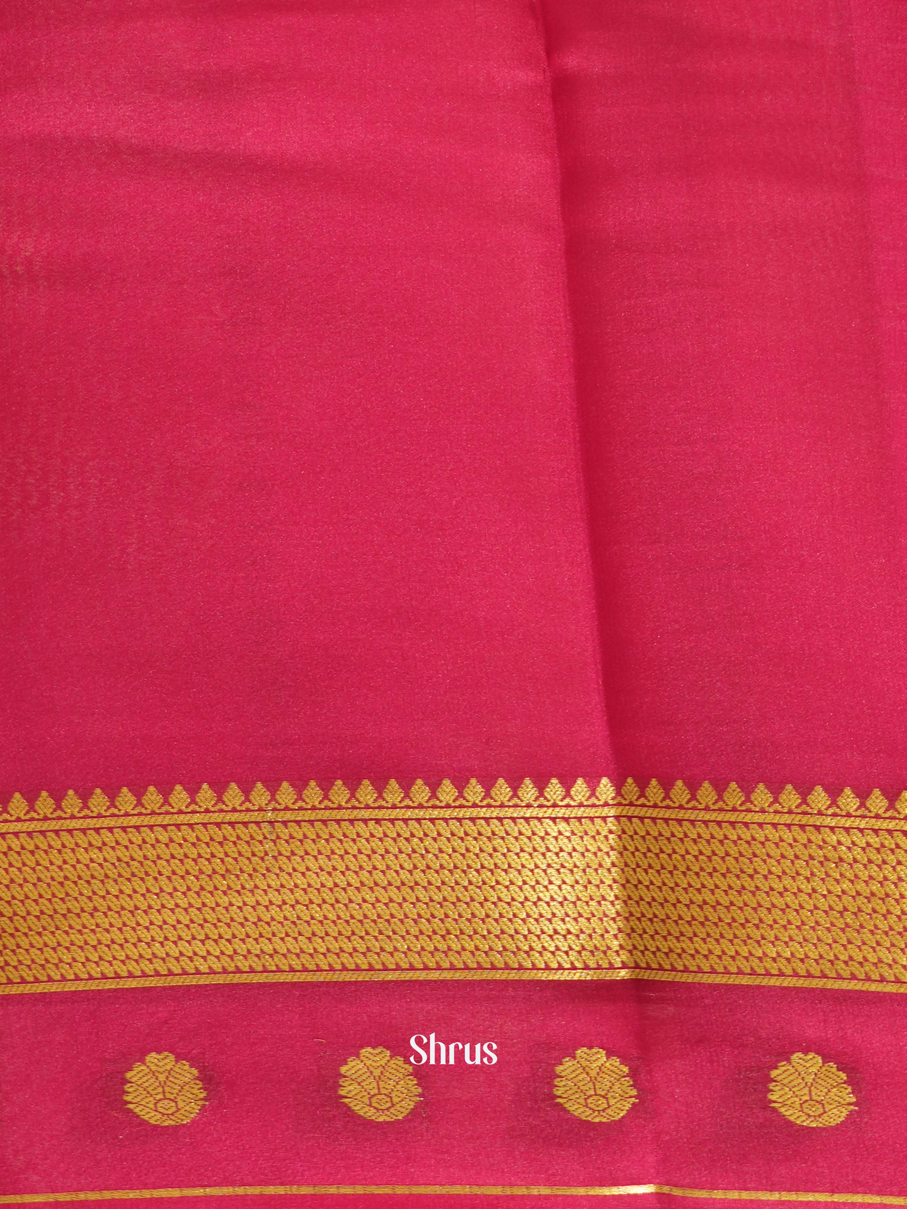 Cream & Majenta - Mysore Silk Saree