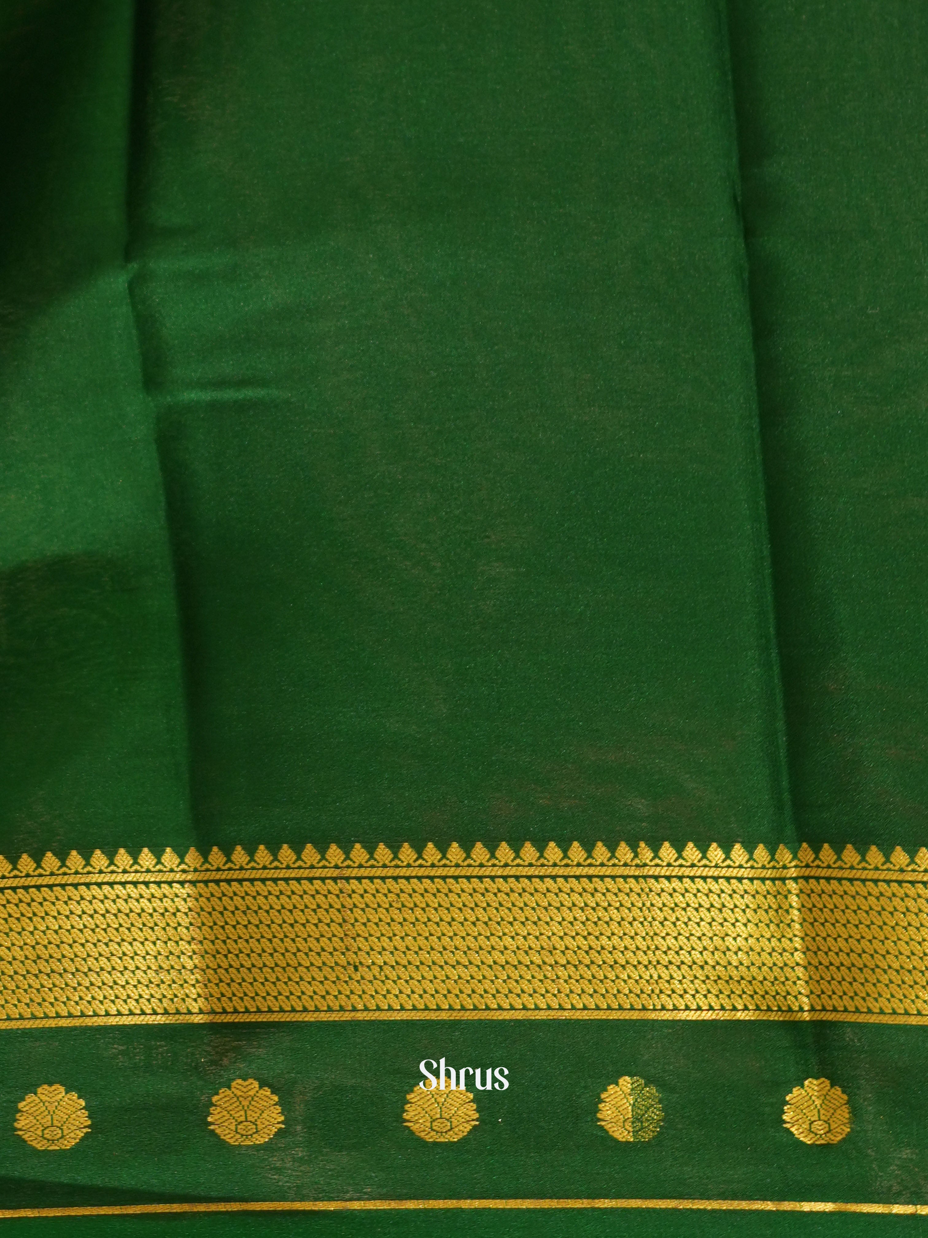 Maroon & Green - Mysore Silk Saree