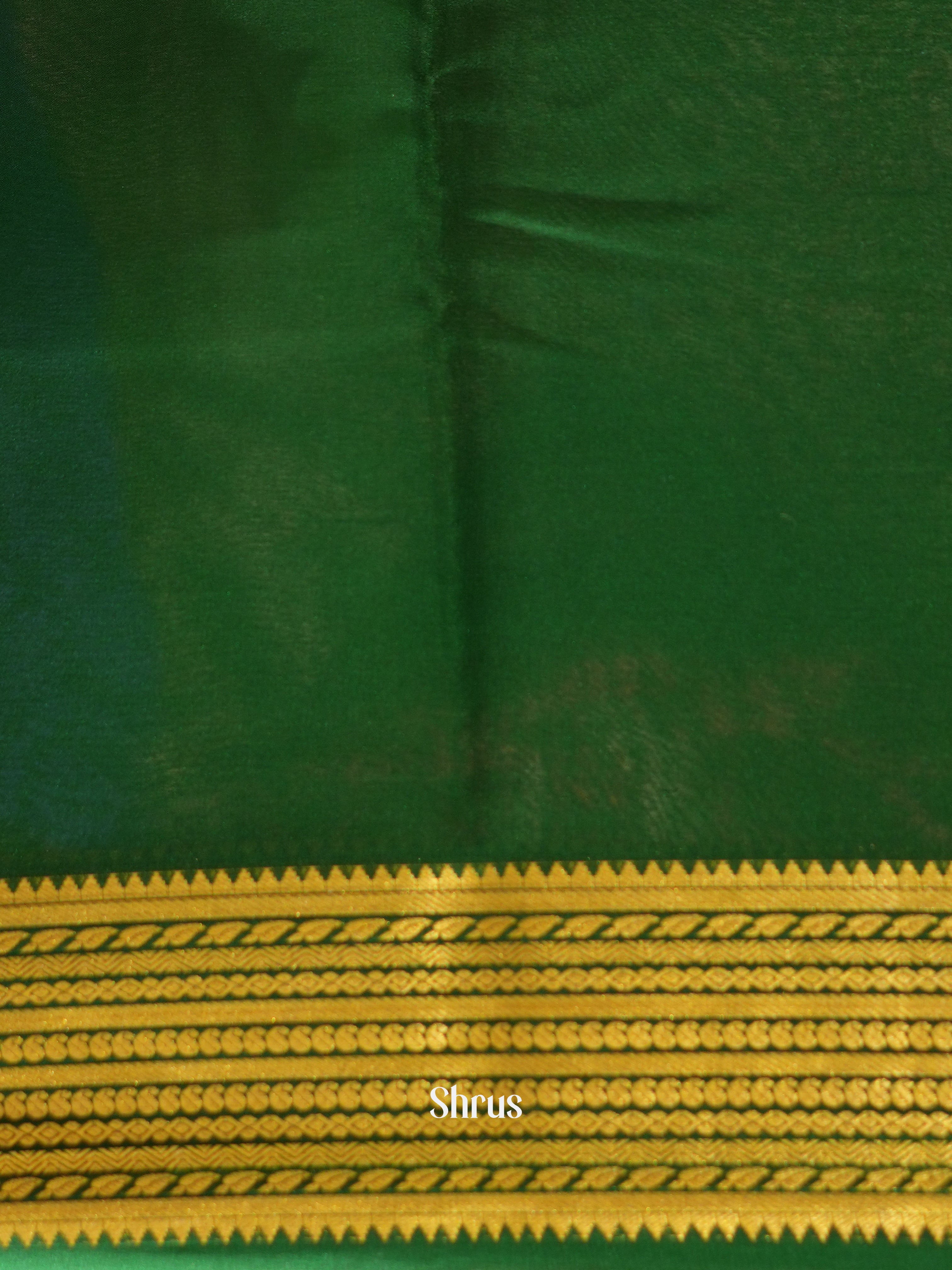 Majenta Pink & Green- Mysore Silk Saree