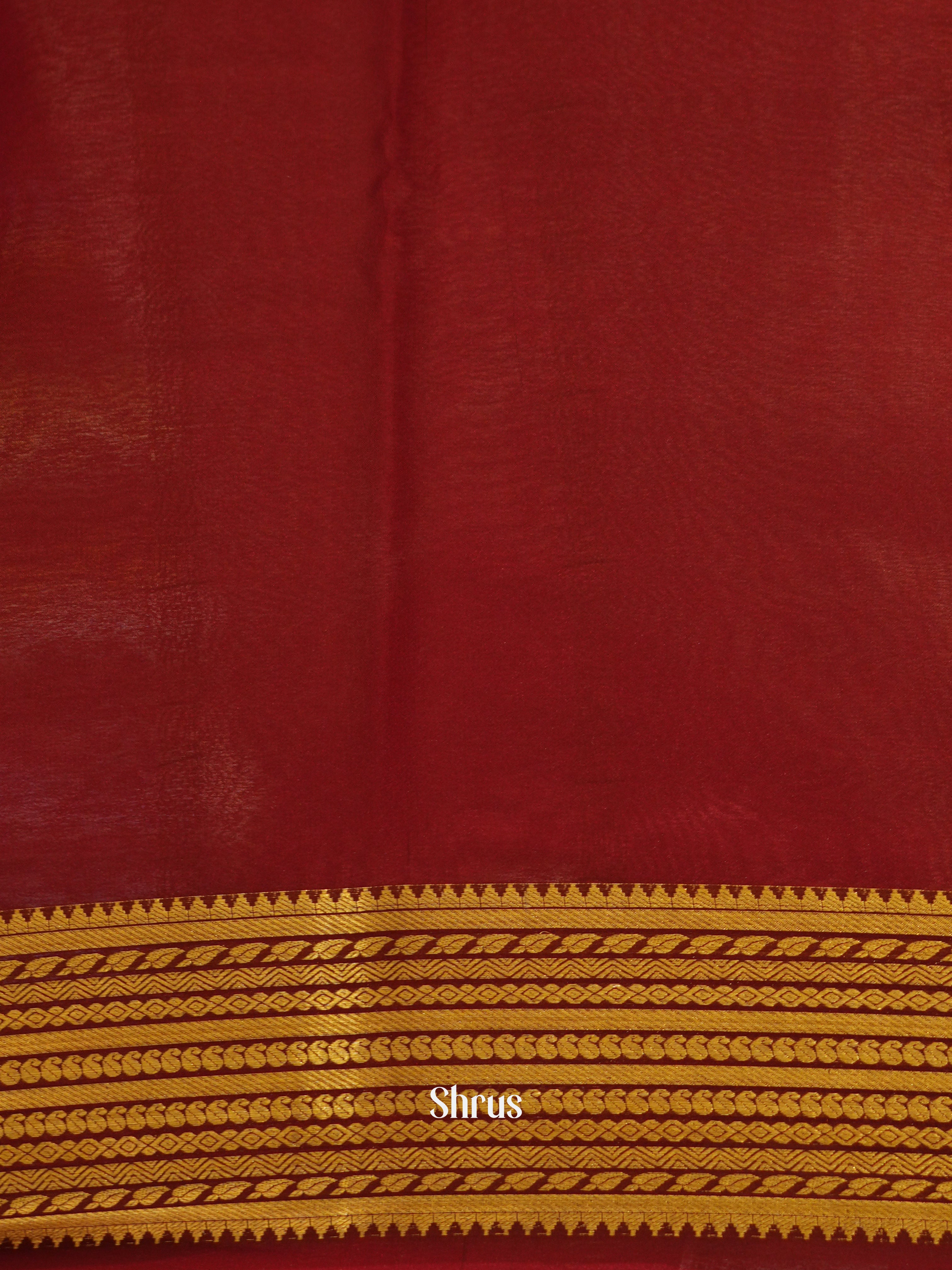 Mustard  & Maroon - Mysore Silk Saree