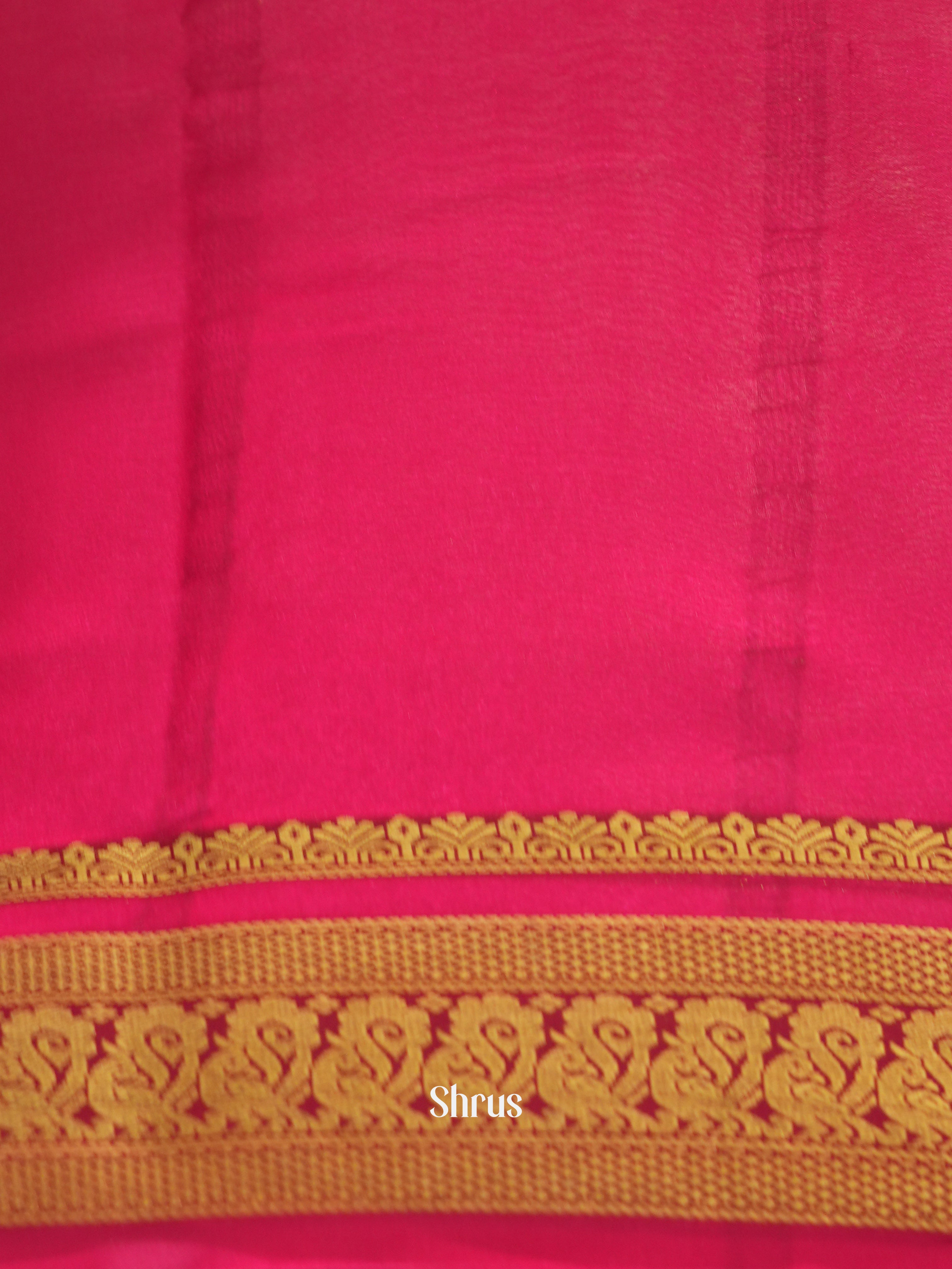 Blue & Pink - Mysore Silk Saree