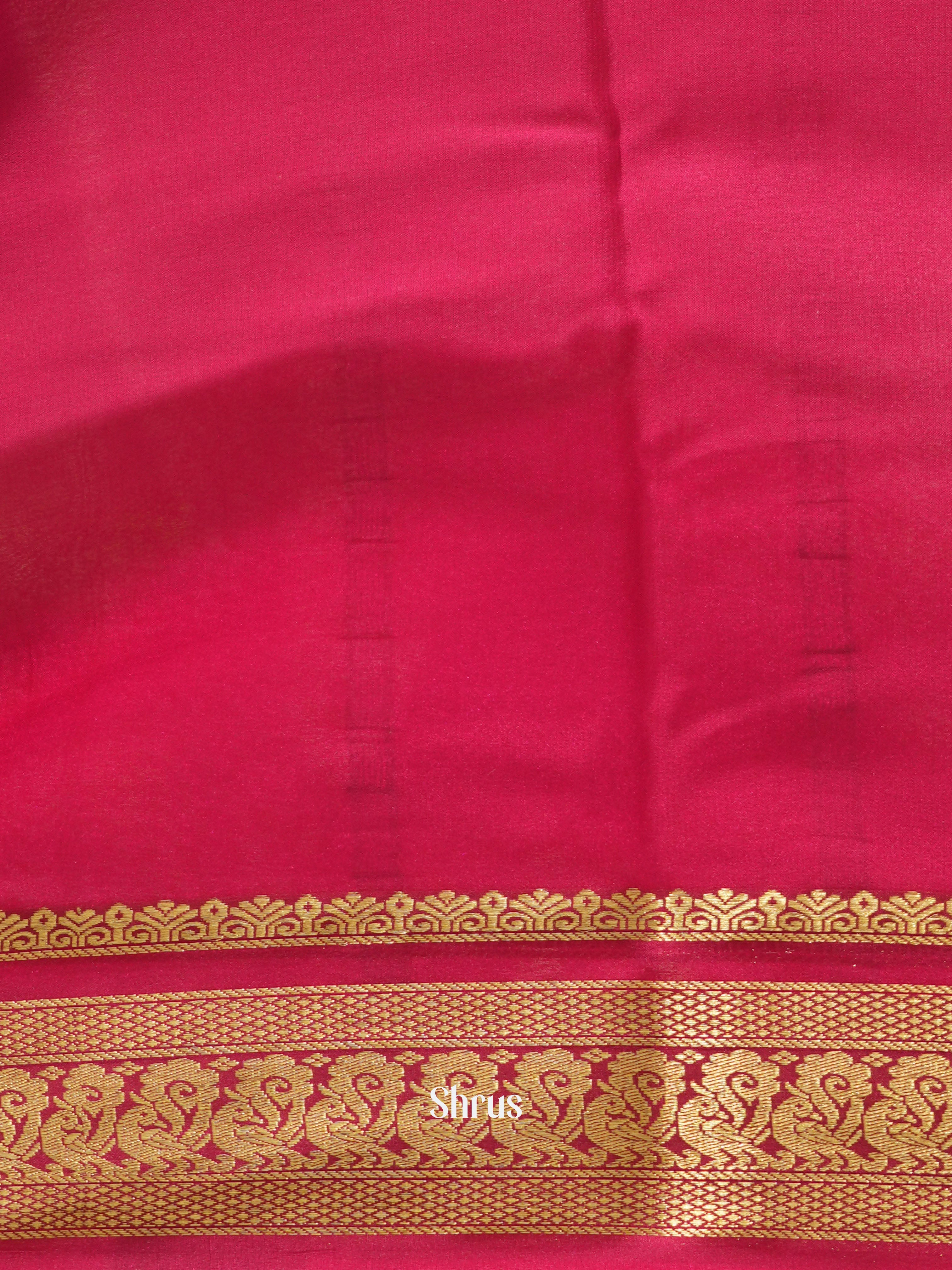 Blue & Maroon - Mysore Silk Saree