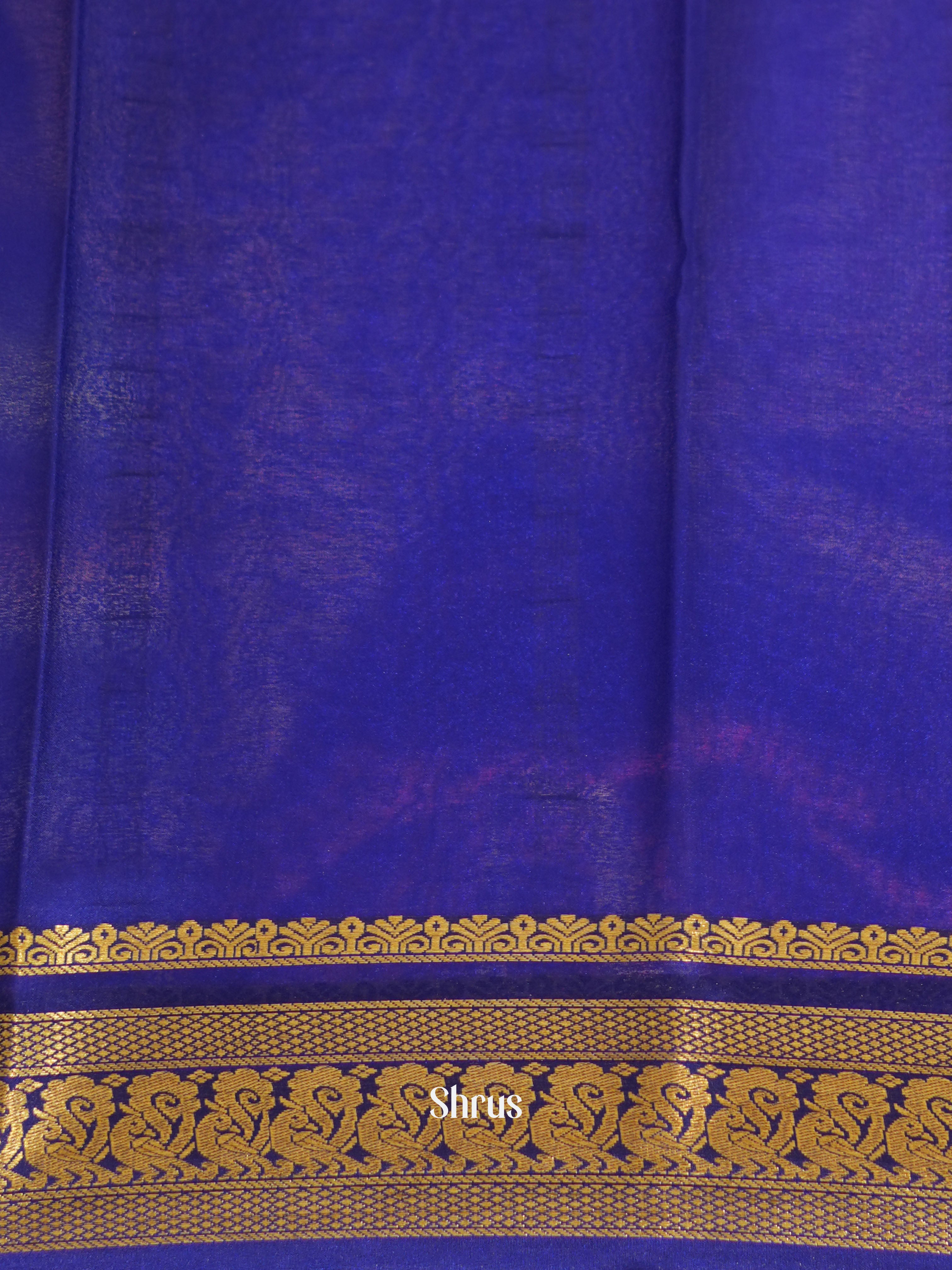 Orange & Blue - Mysore Silk Saree