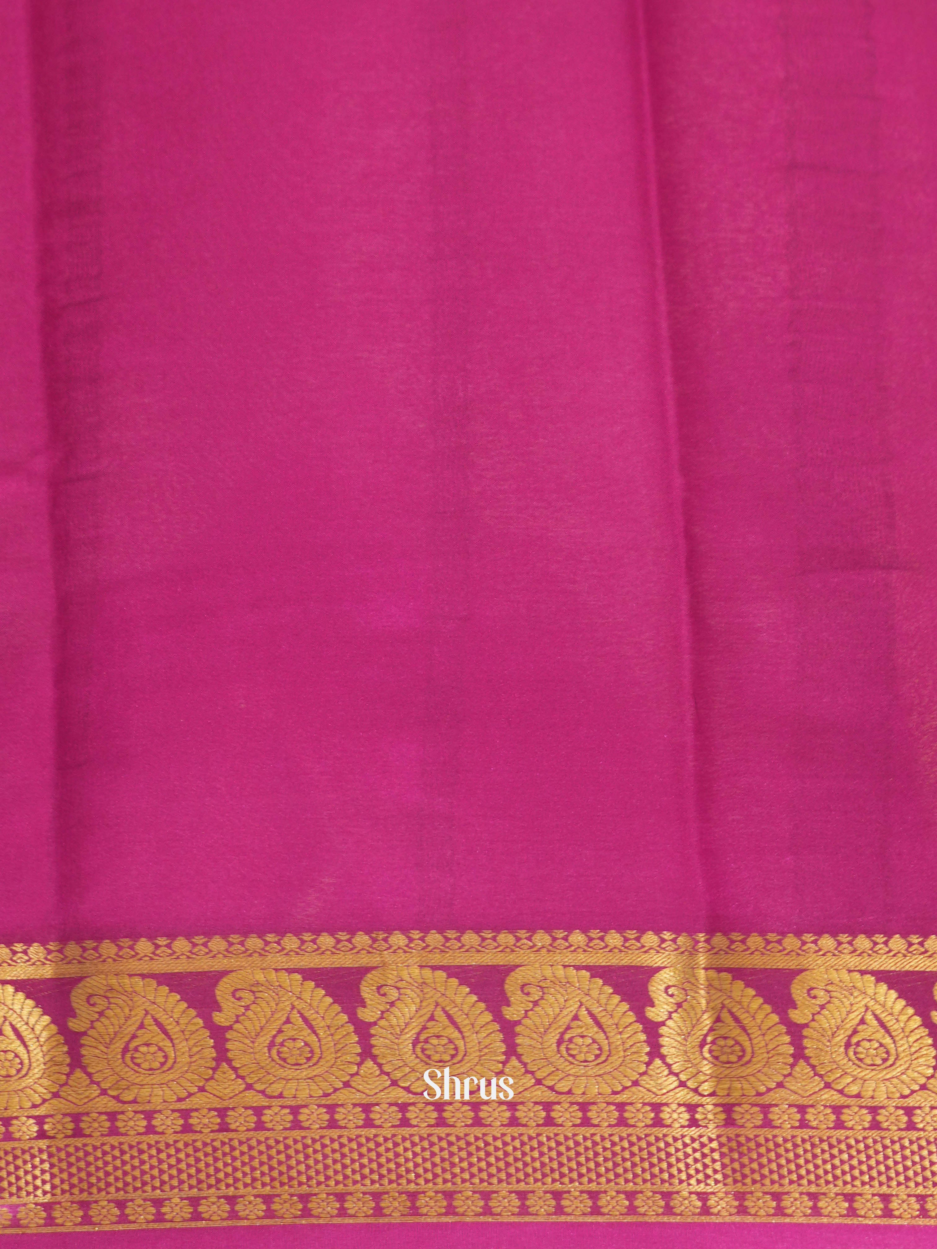 Yellow & Pink - Mysore silk Saree