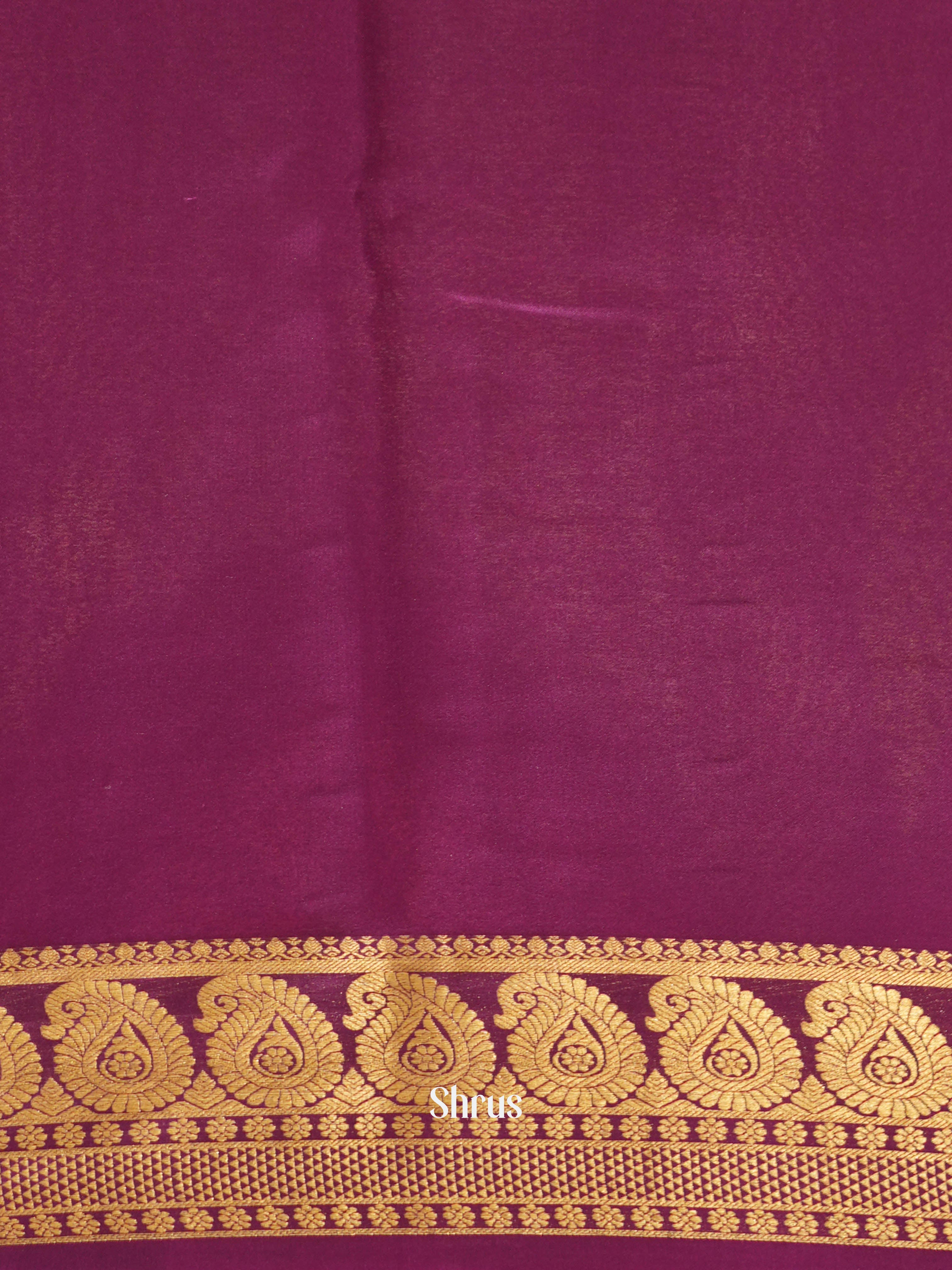 Yellow & Purple - Mysore silk Saree