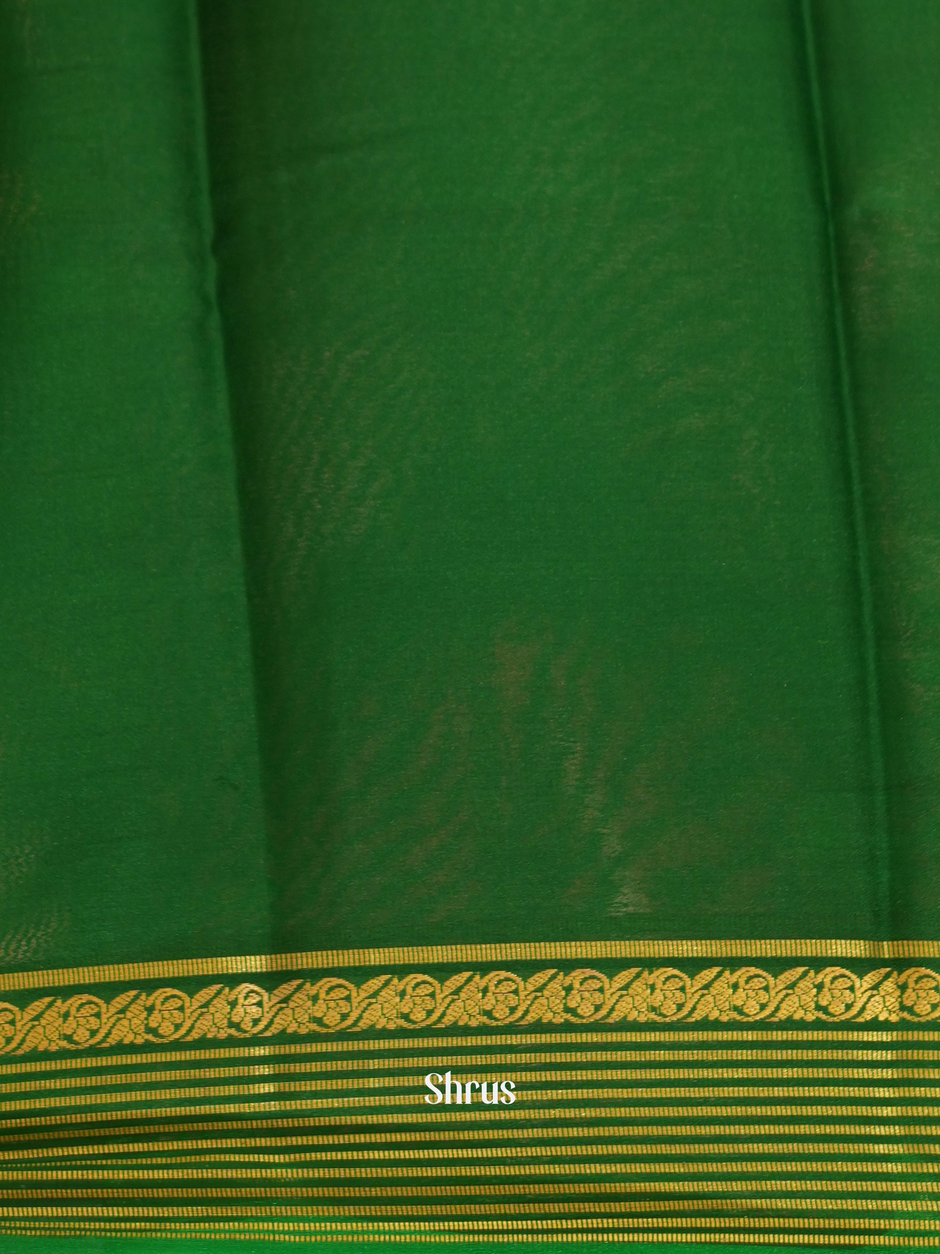 Orange & Green - Mysore silk Saree