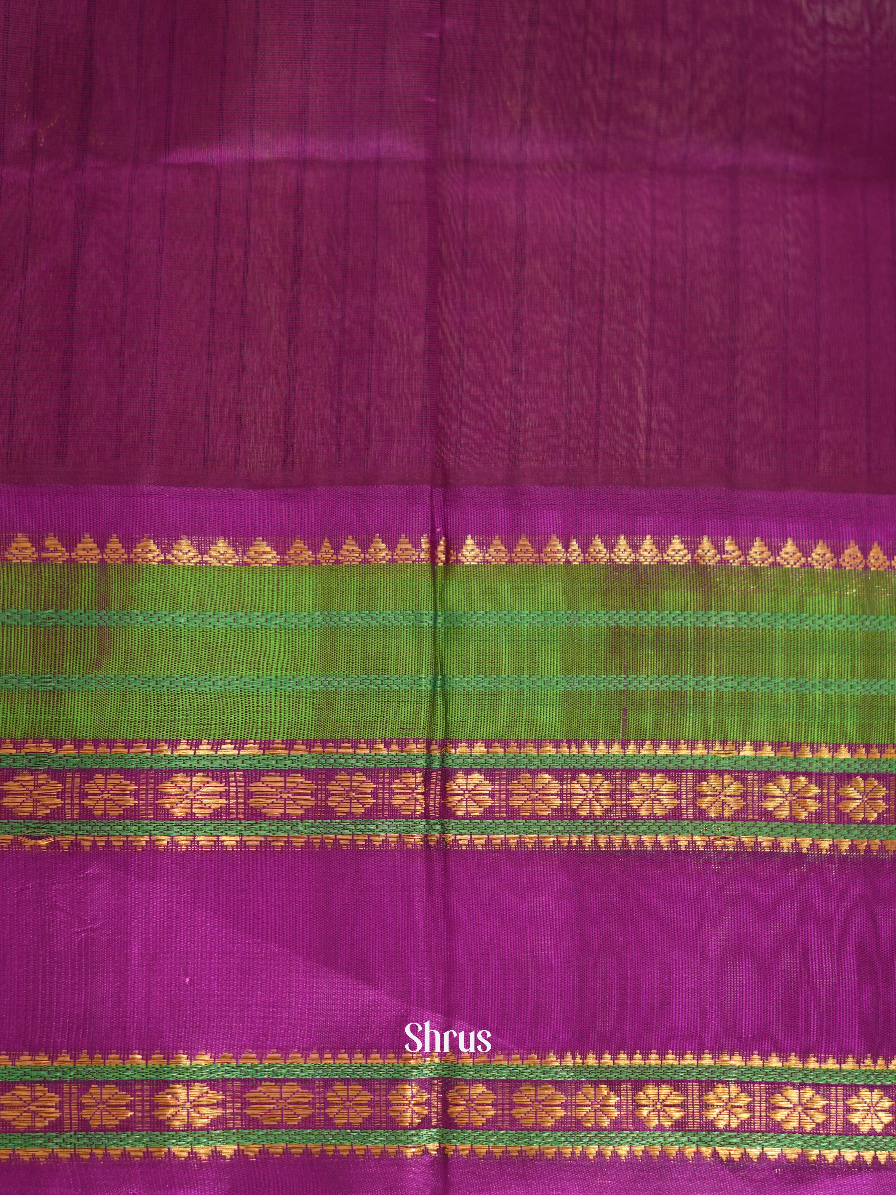 Green & Purple - Silk Cotton Saree