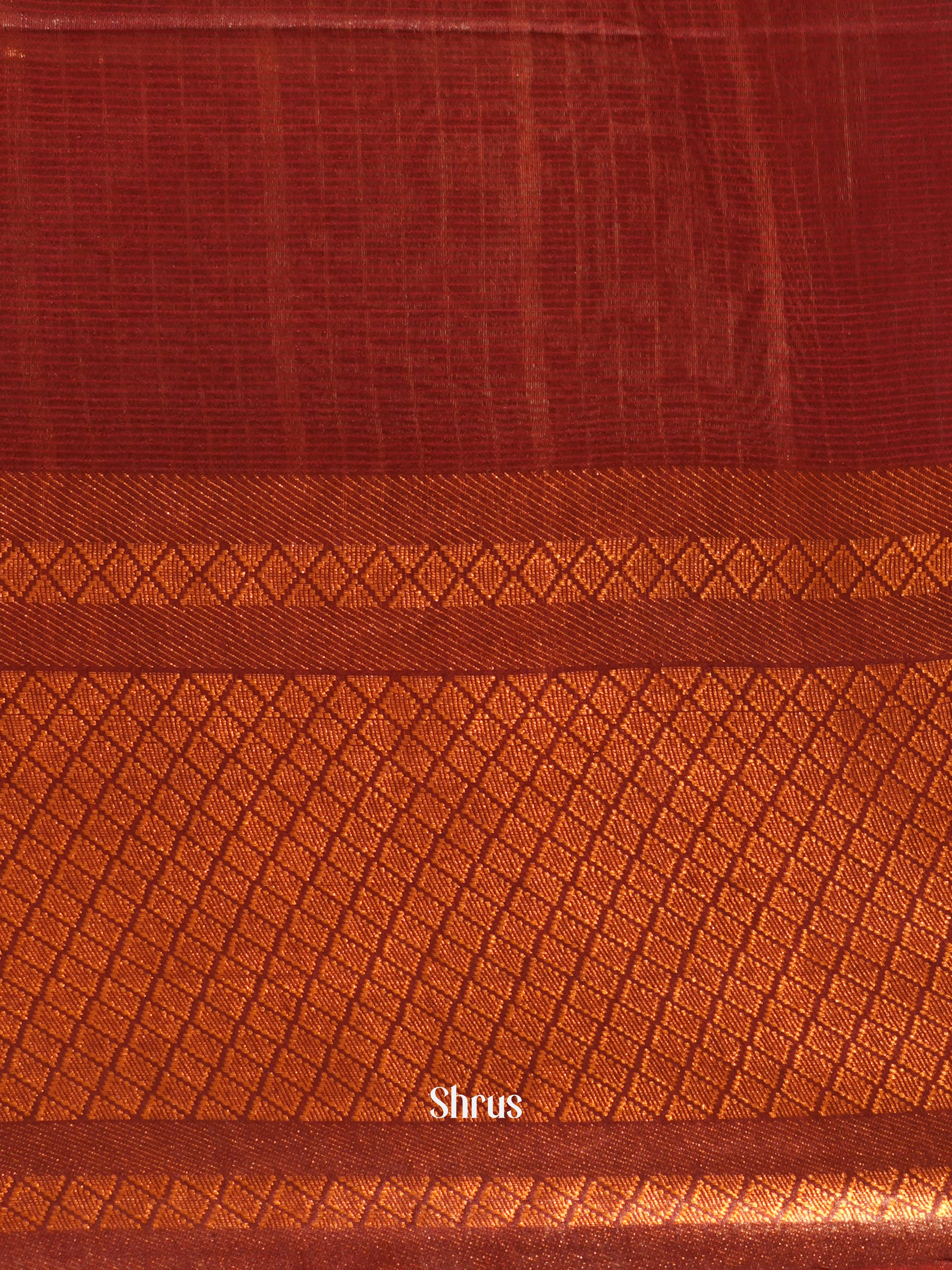 Cream & Brown - Shibori Saree