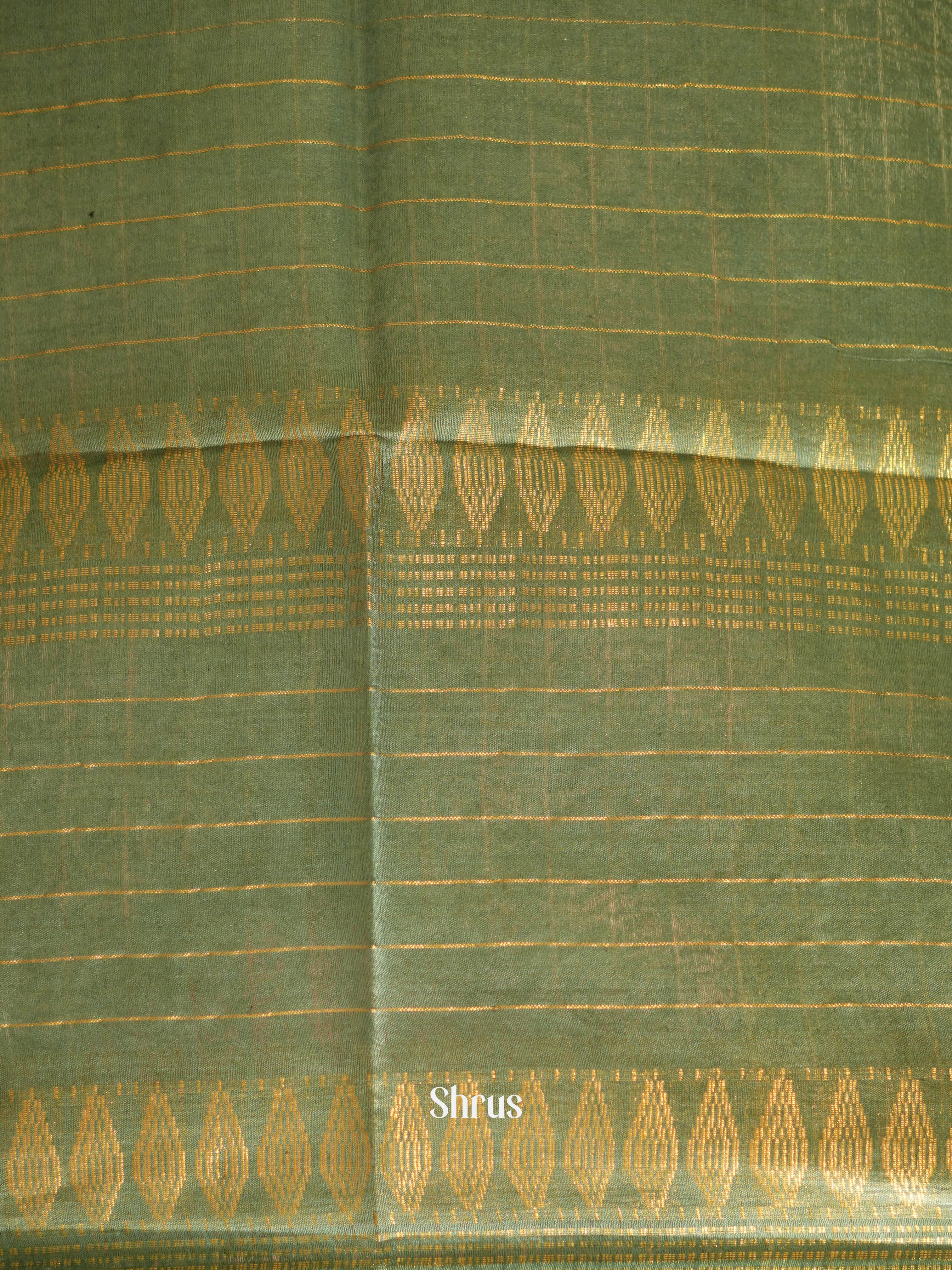 Mehandi Green & Grey Green - Shibori Saree