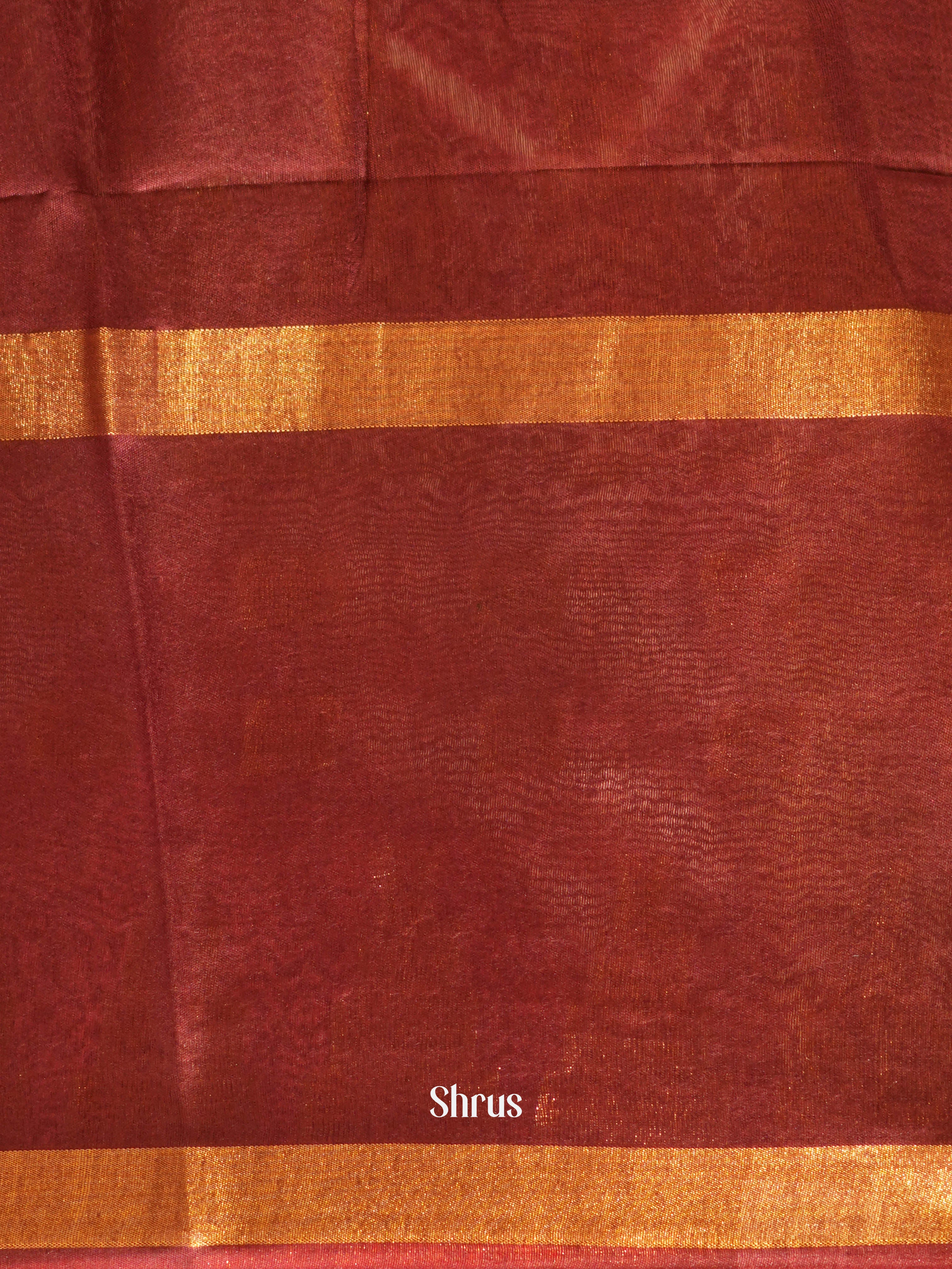 Cream & Brown - Shibori Saree