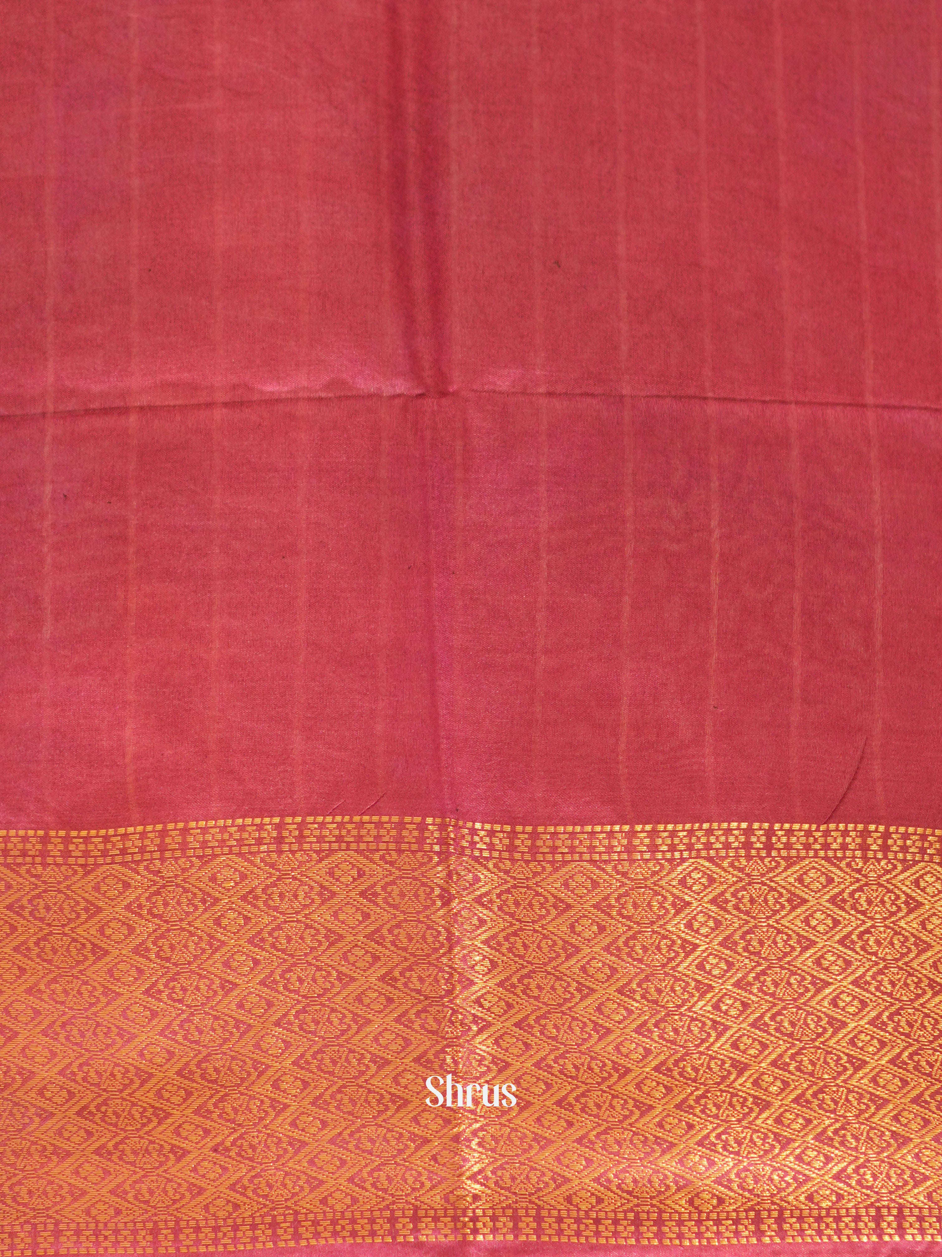 Cream & Pink - Shibori Saree