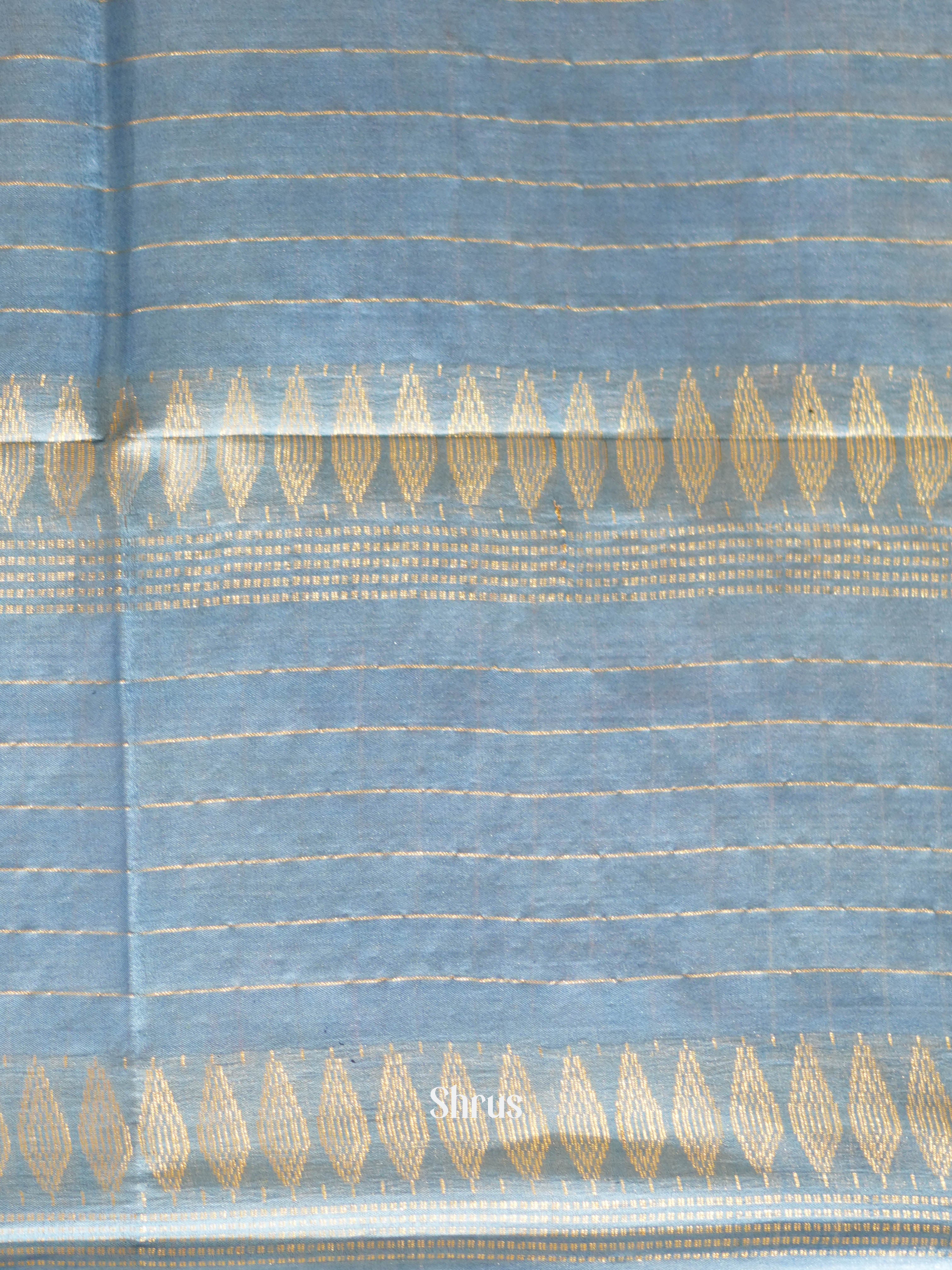 Navy Blue & Blue - Shibori Saree