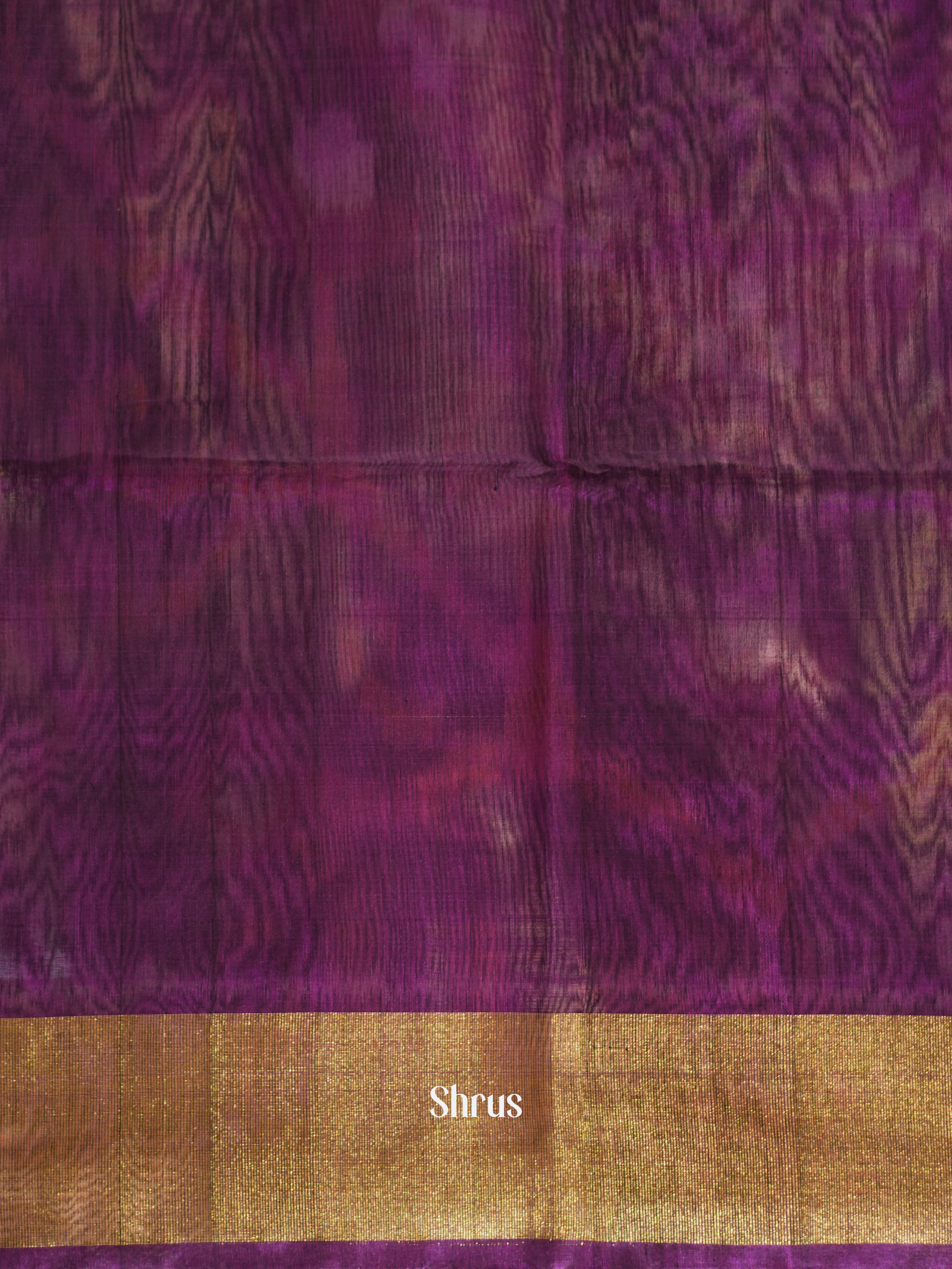 Beige & Purple - Pochampally sico saree