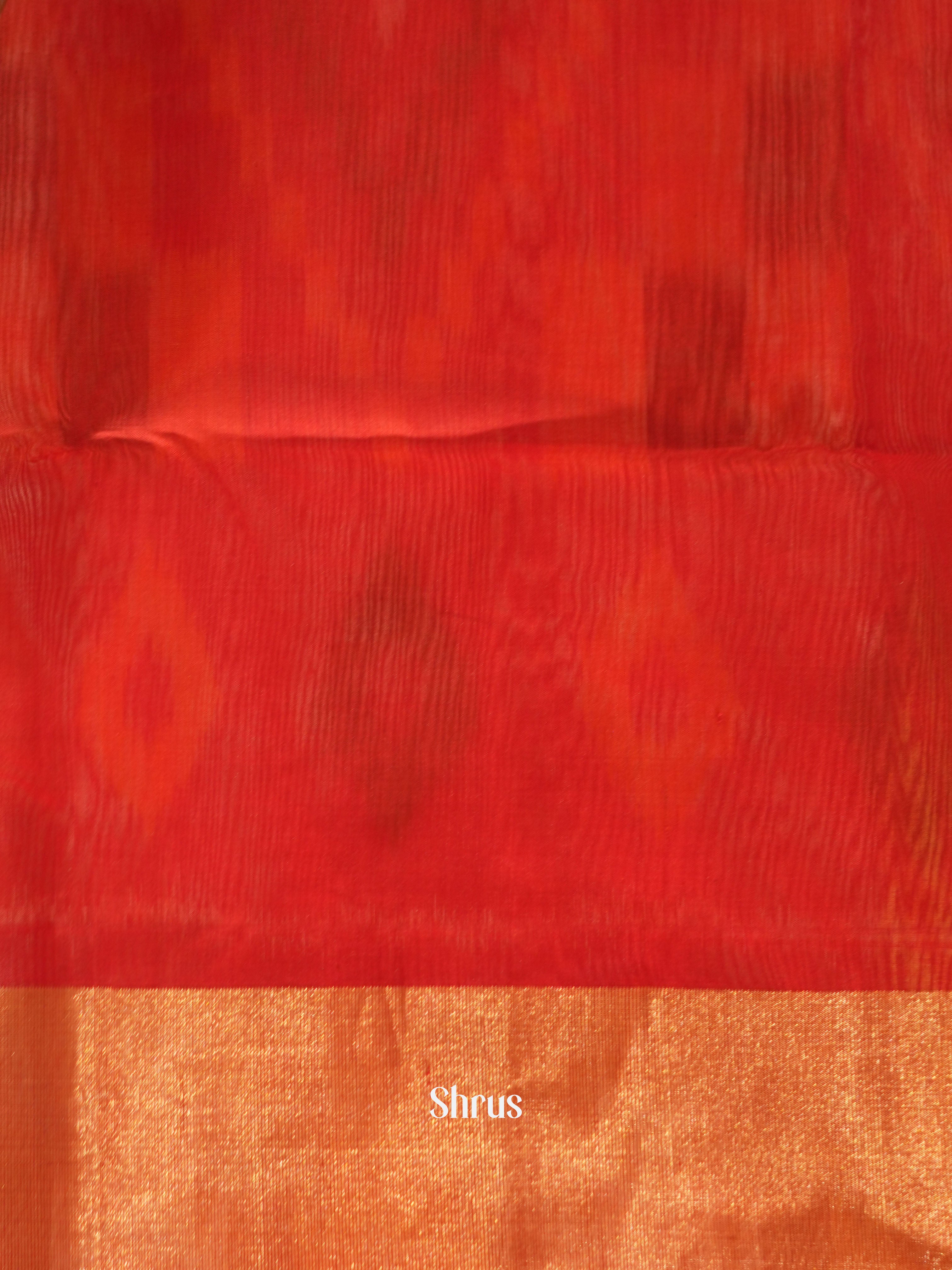 Dusty Brown & Red- Pochampally sico saree