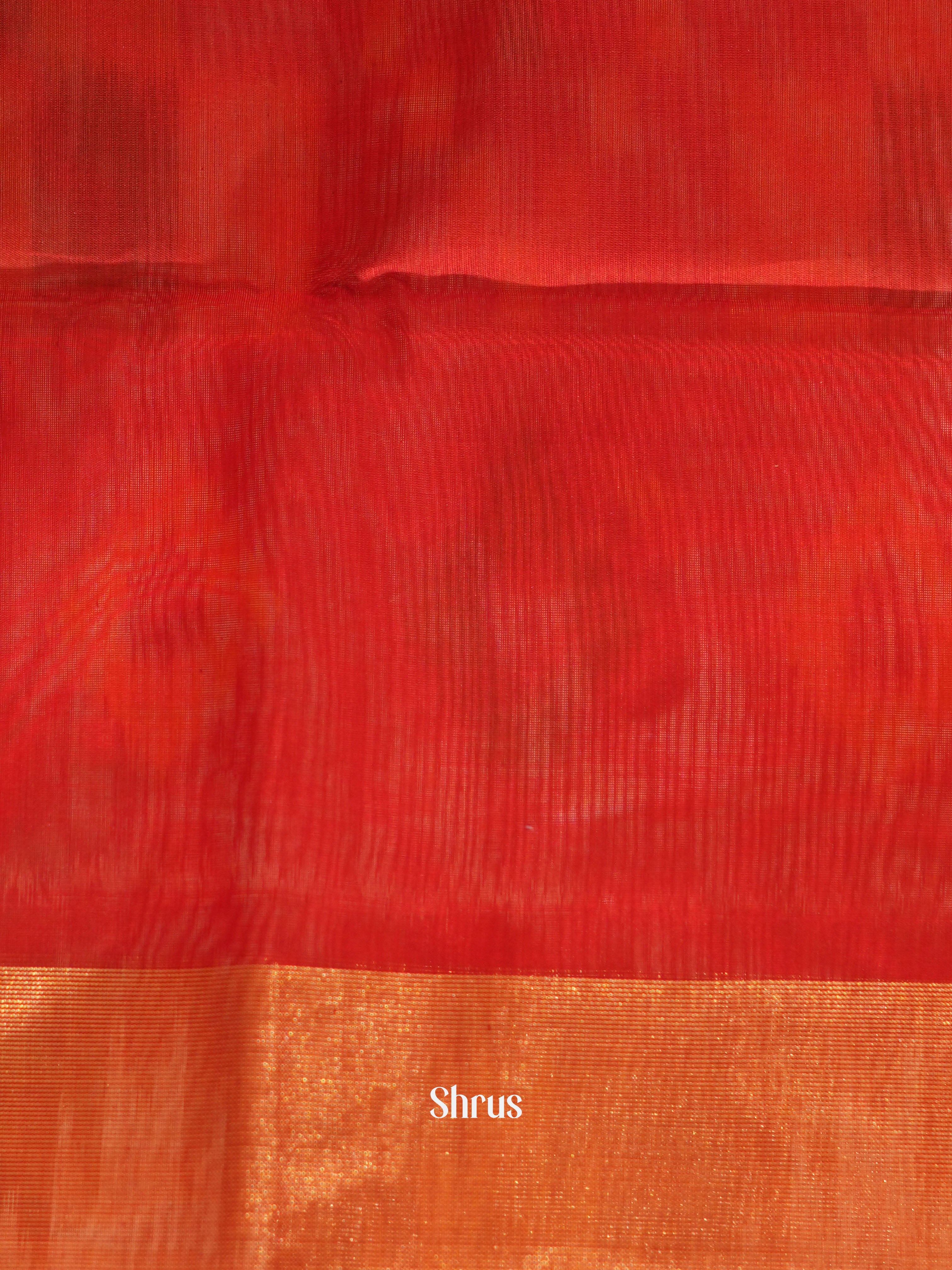 Grey & Red - Pochampally sico saree