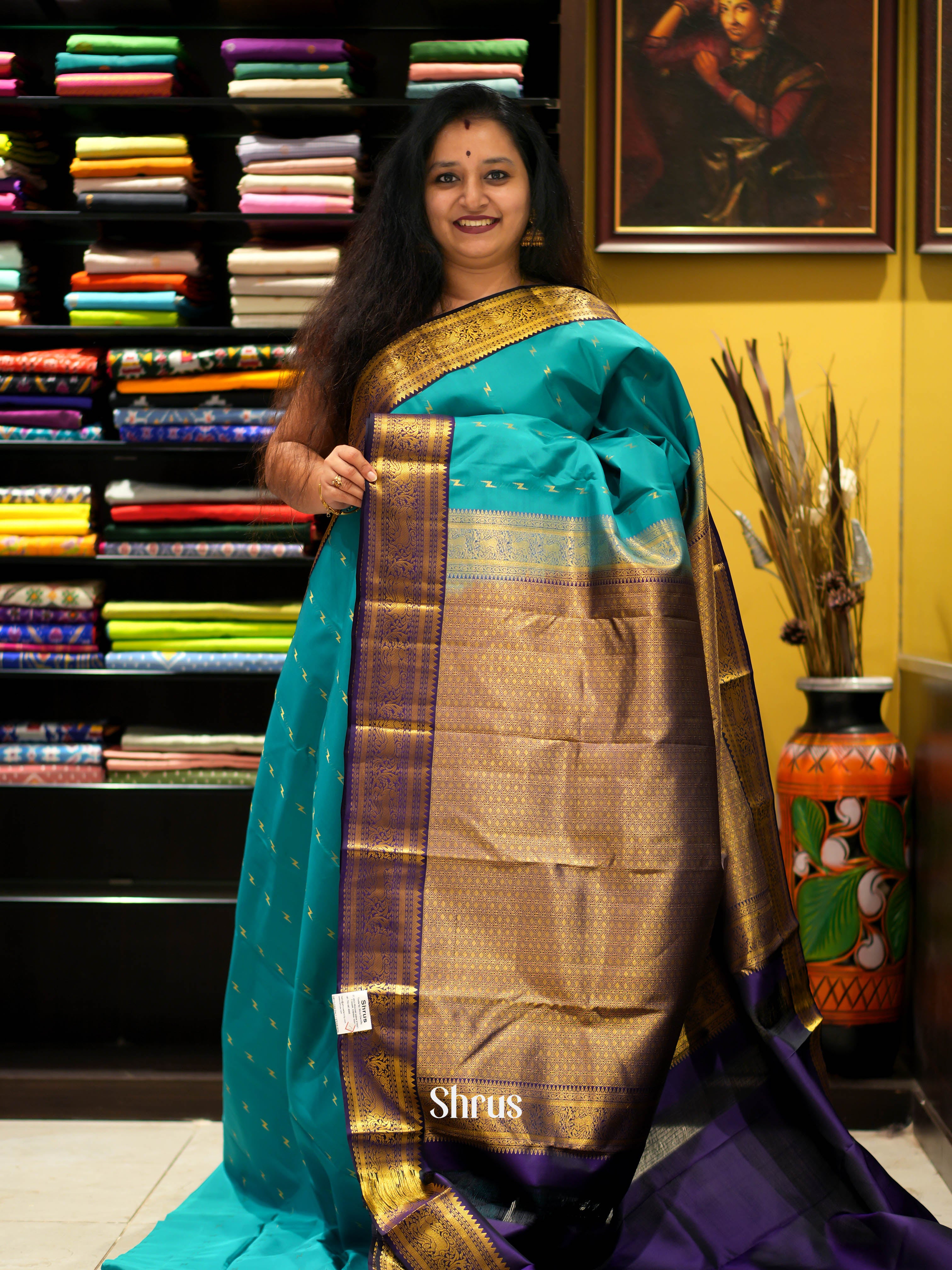 Ramar Blue & Violet - Kanchipuram Silk Saree