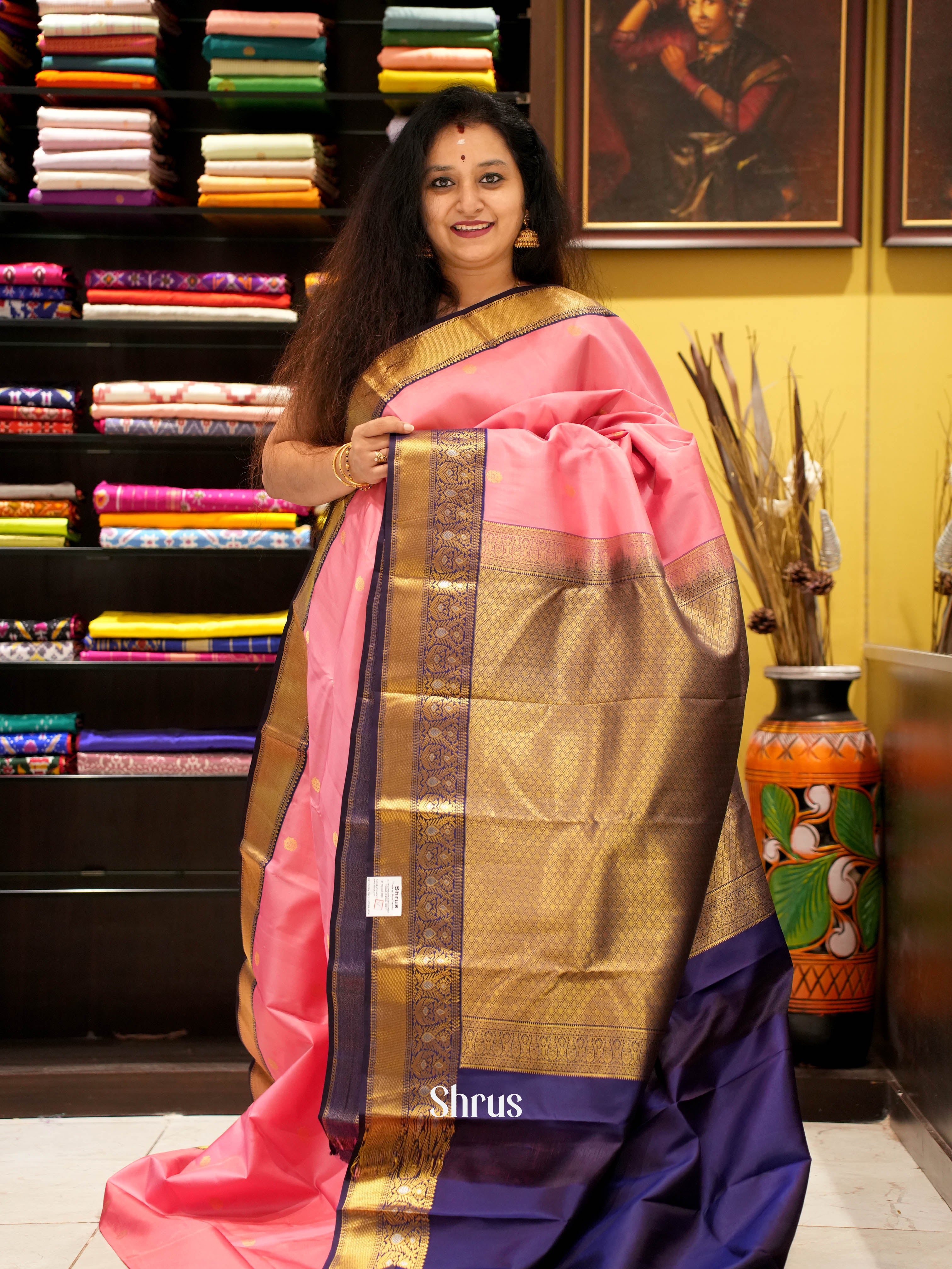 Pink & Violet - Kanchipuram silk Saree