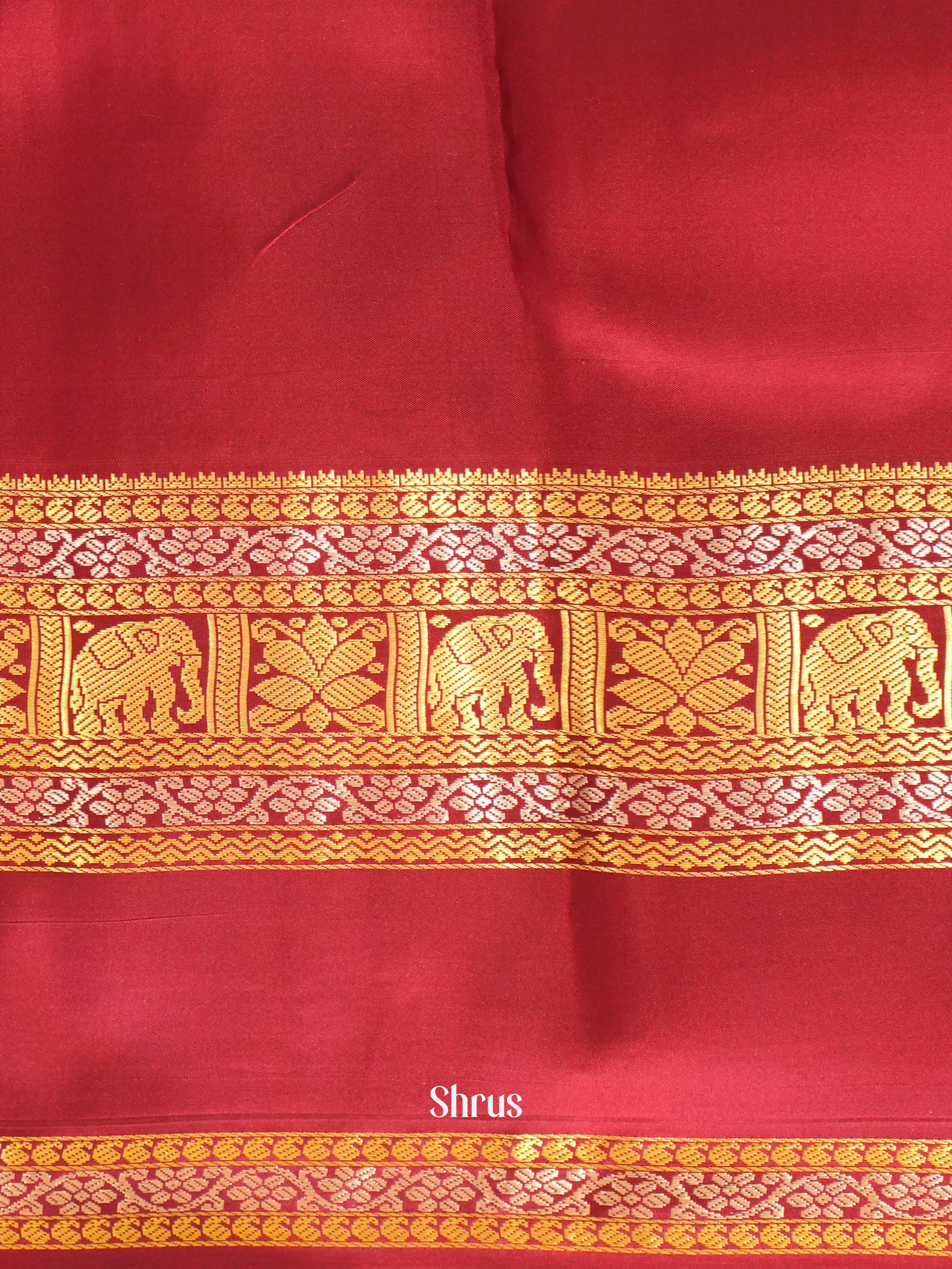 Green & Maroon - Kanchipuram silk Saree