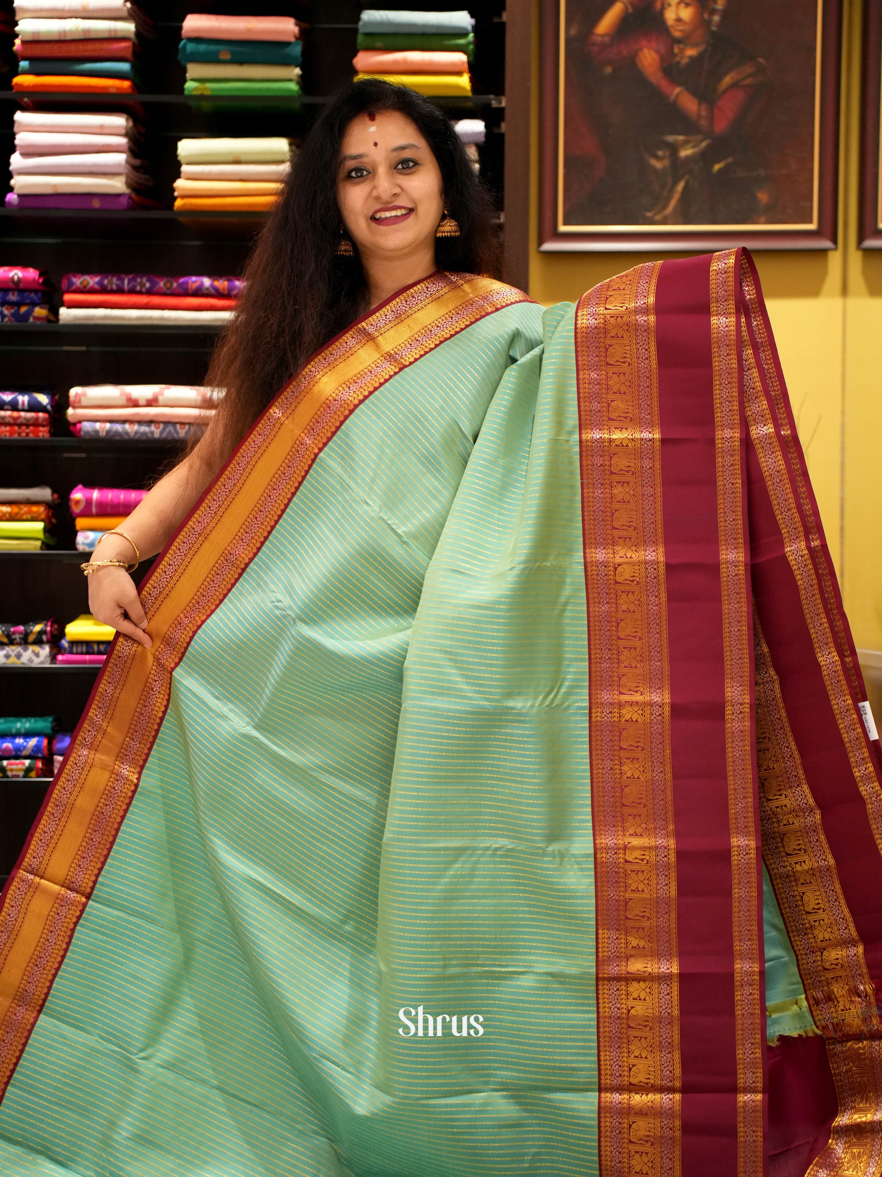 Green & Maroon - Kanchipuram silk Saree