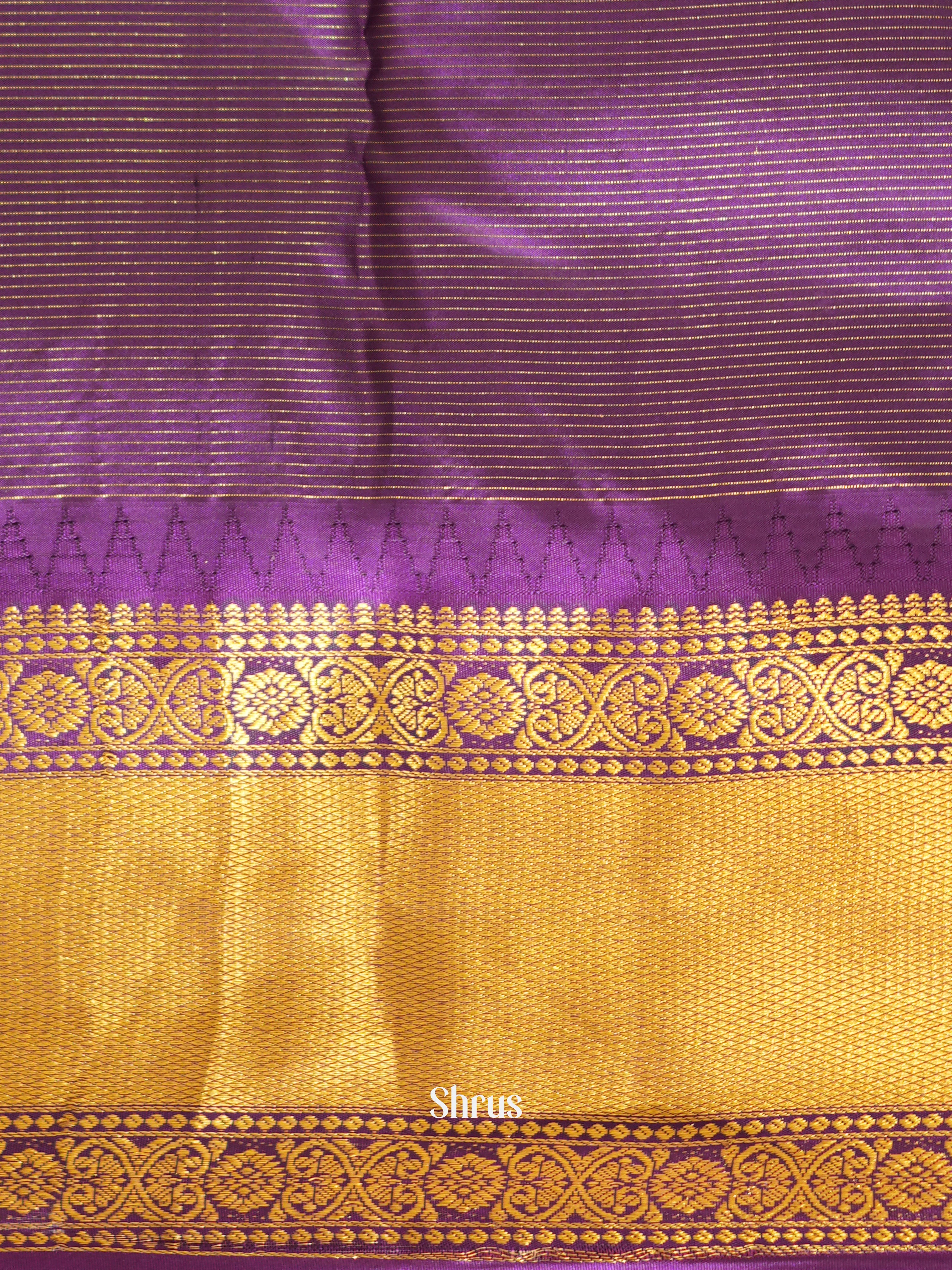 Orange & Violet - Kanchipuram Silk Saree