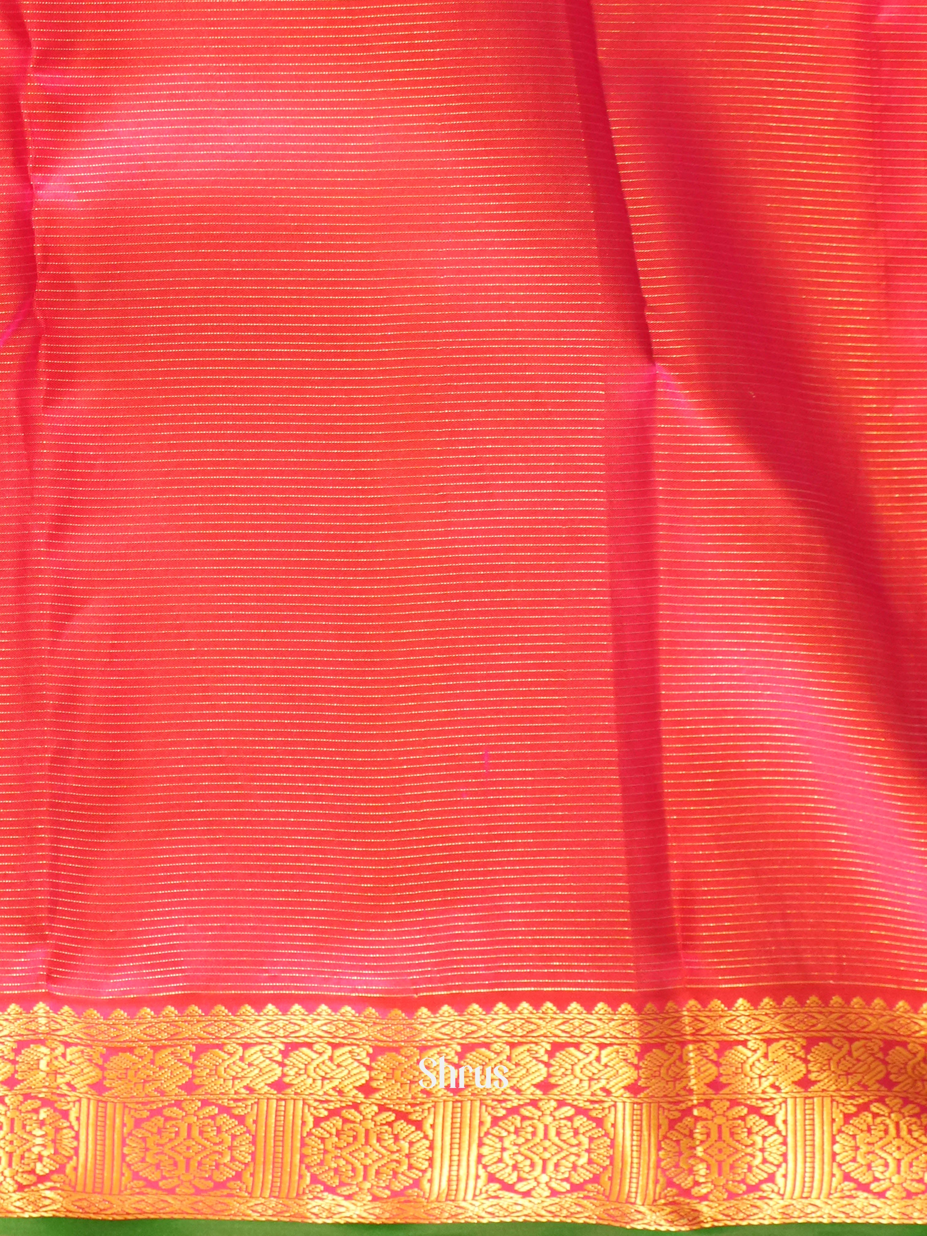 Beige & Maroon - Kanchipuram silk Saree