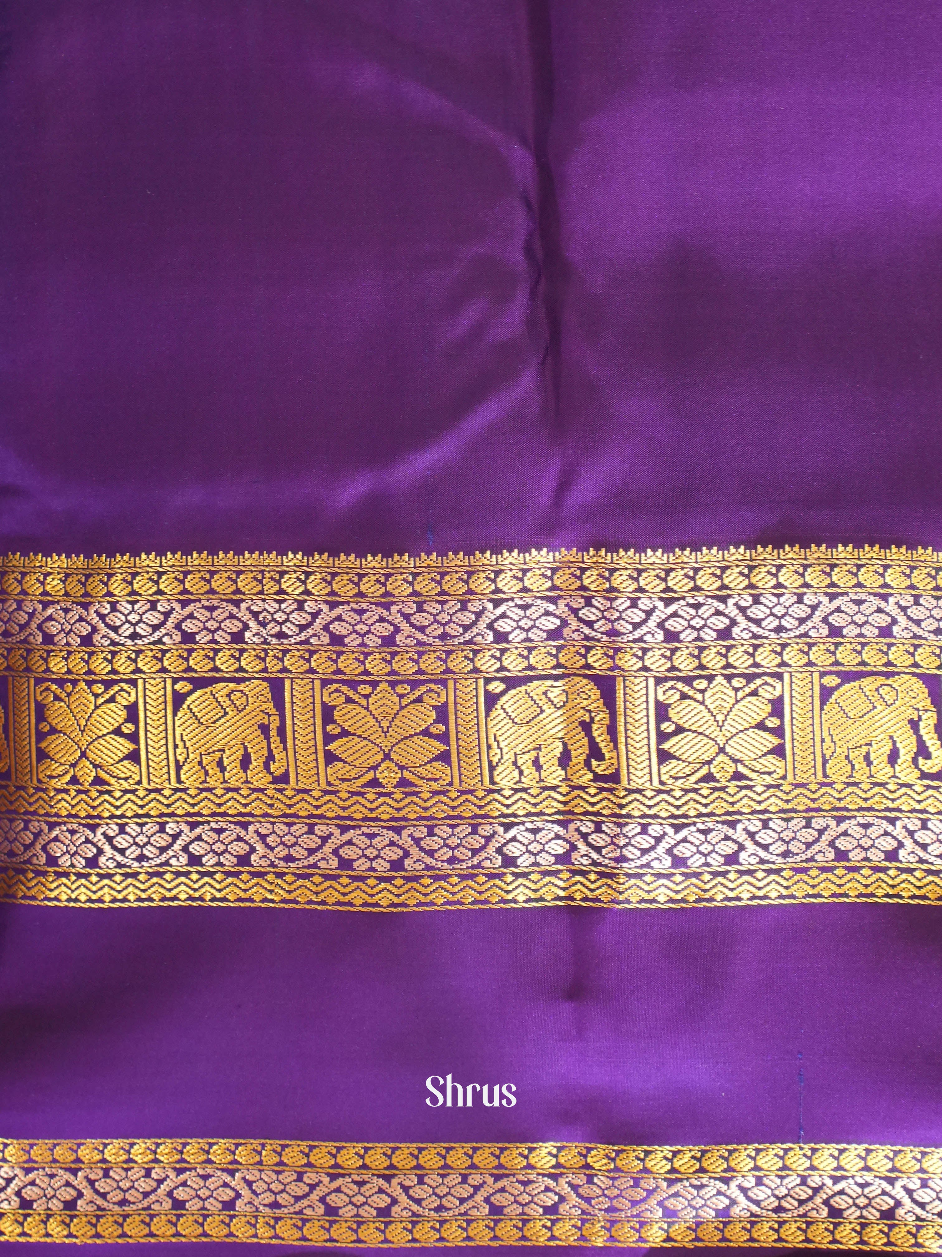 Teal & Purple - Kanchipuram silk Saree