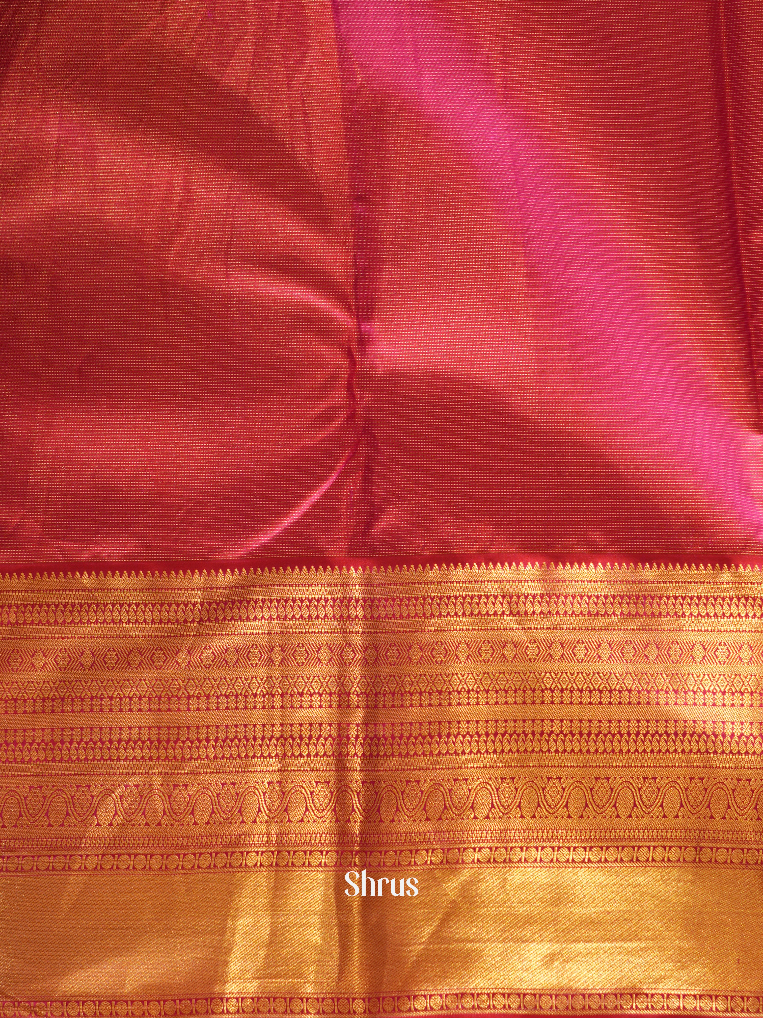 Double Shaded Bluish Green & Maroon - Kanchipuram Silk Saree