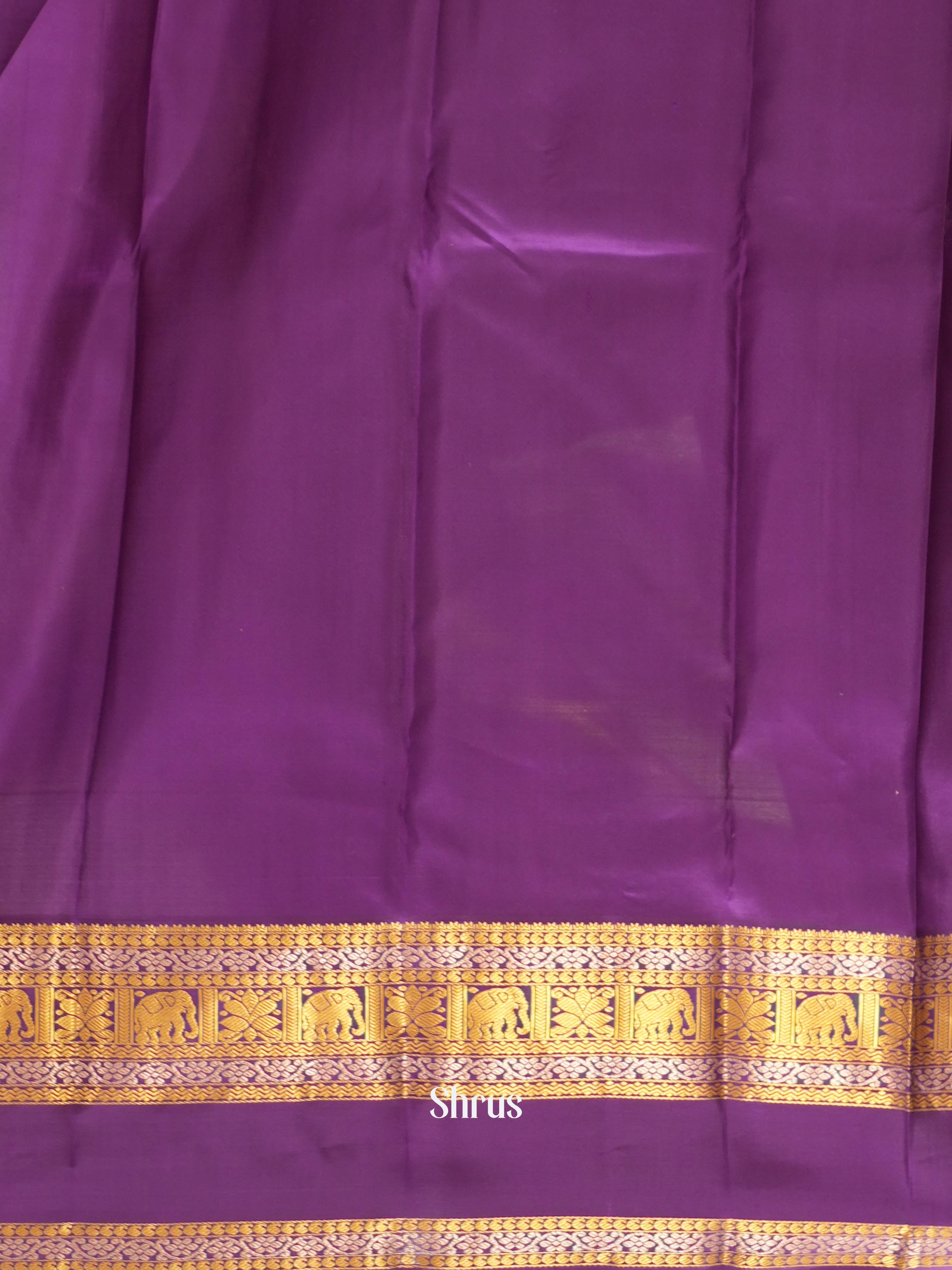 Pastel Green & Purple - Kanchipuram Silk Saree