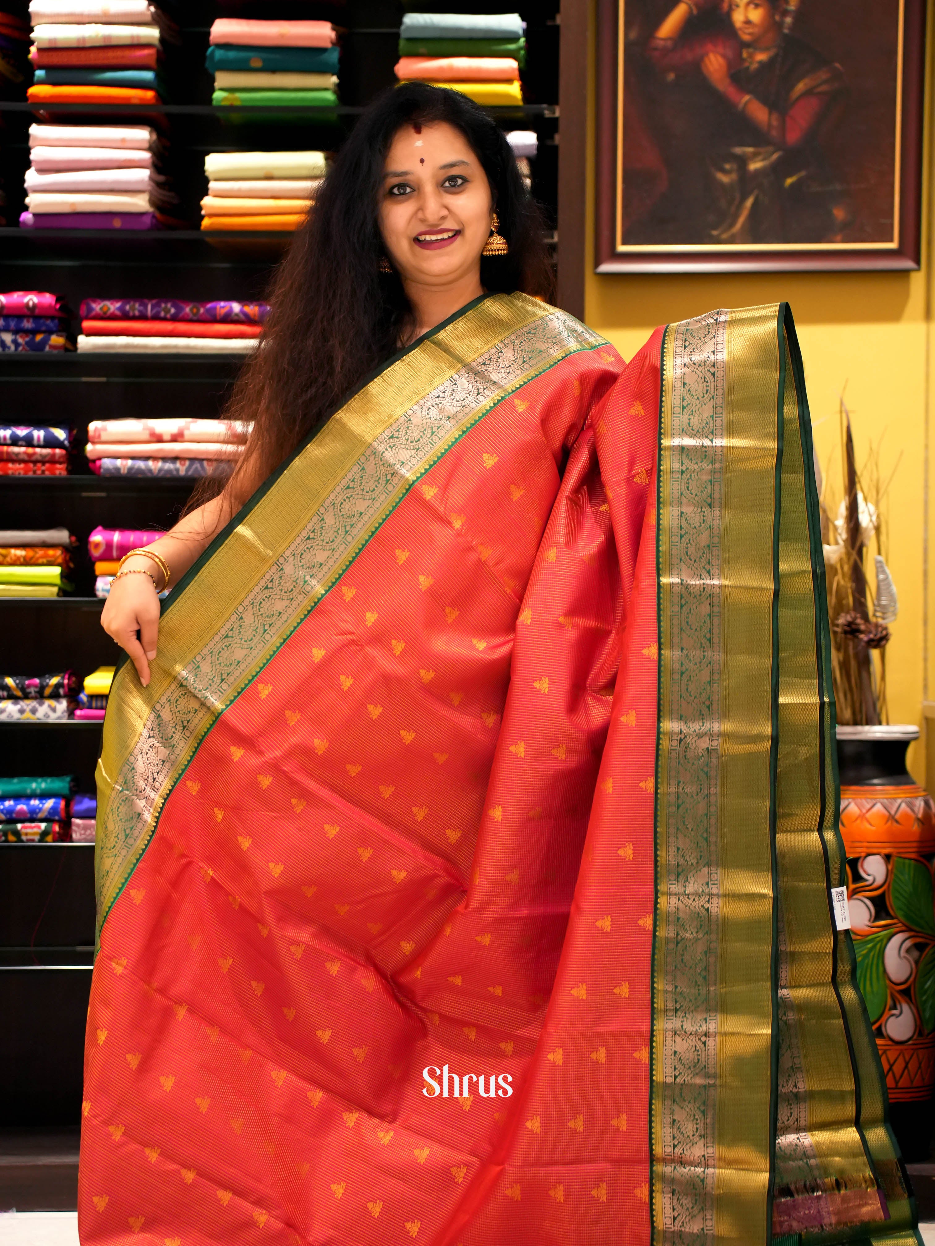 Red & Green - Kanchipuram silk Saree