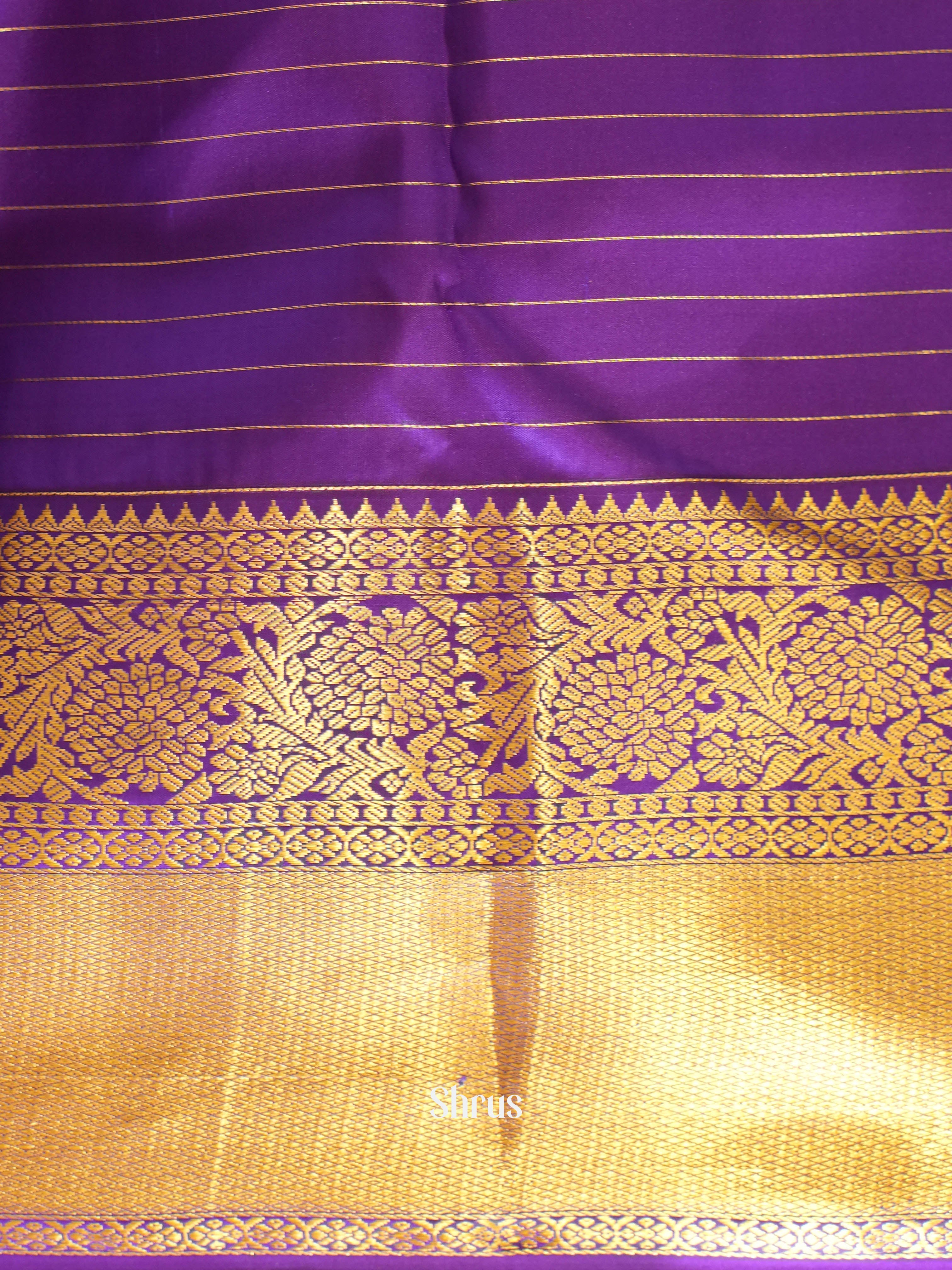 Yellow & Purple - Kanchipuram silk Saree