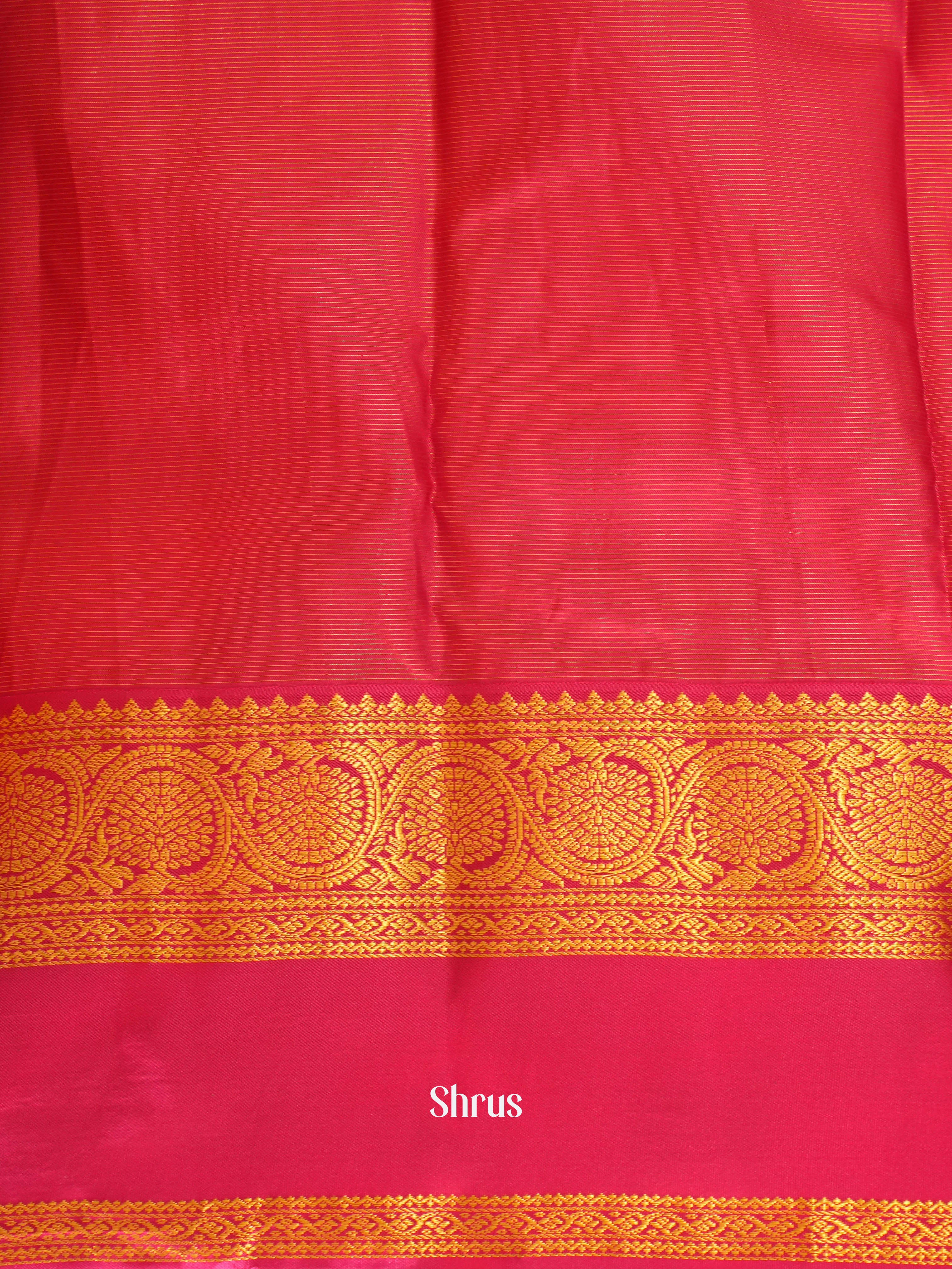 Yellow & Maroon - Kanchipuram silk Saree