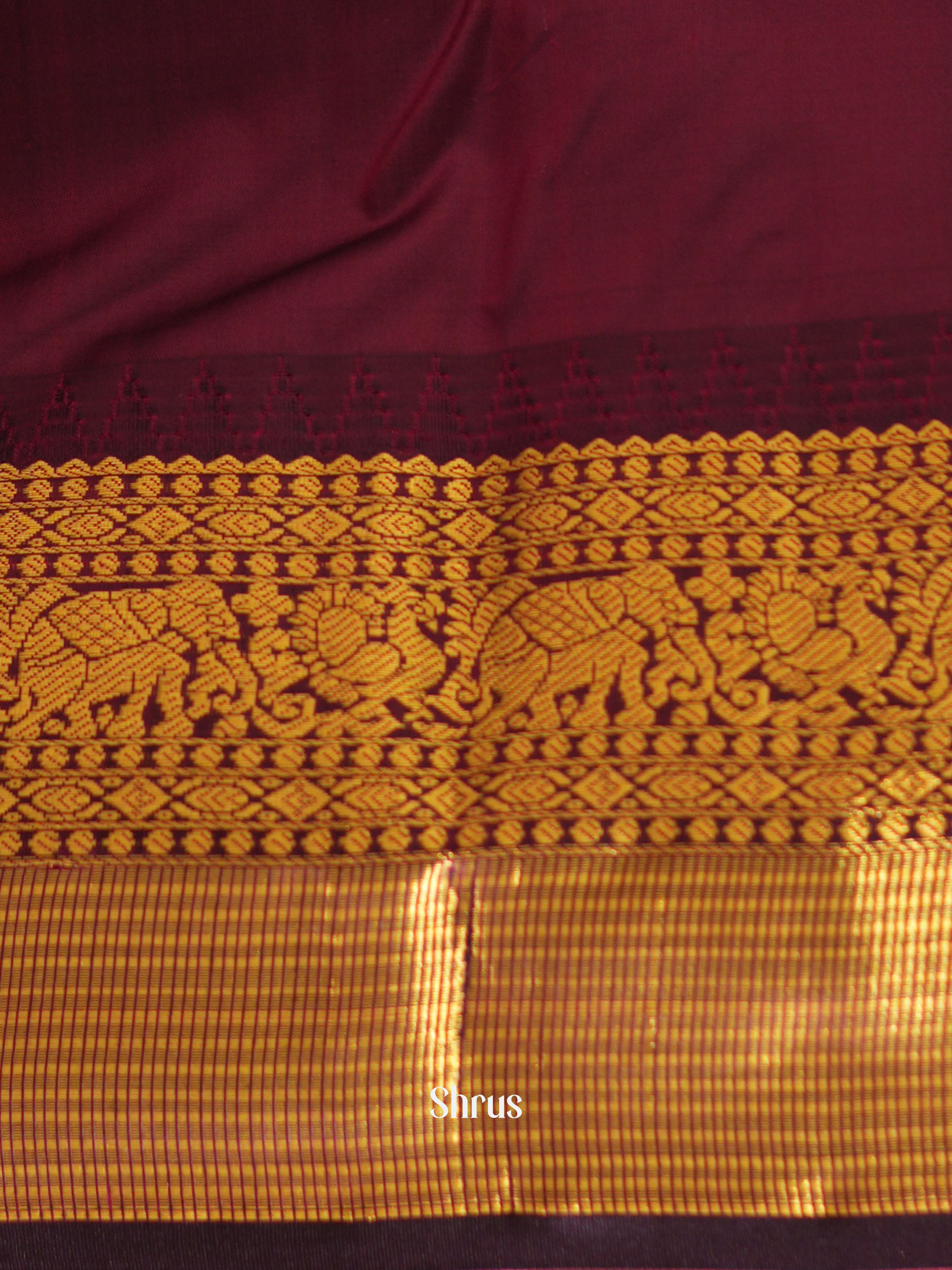 Peach & Purple  - Kanchipuram Silk Saree