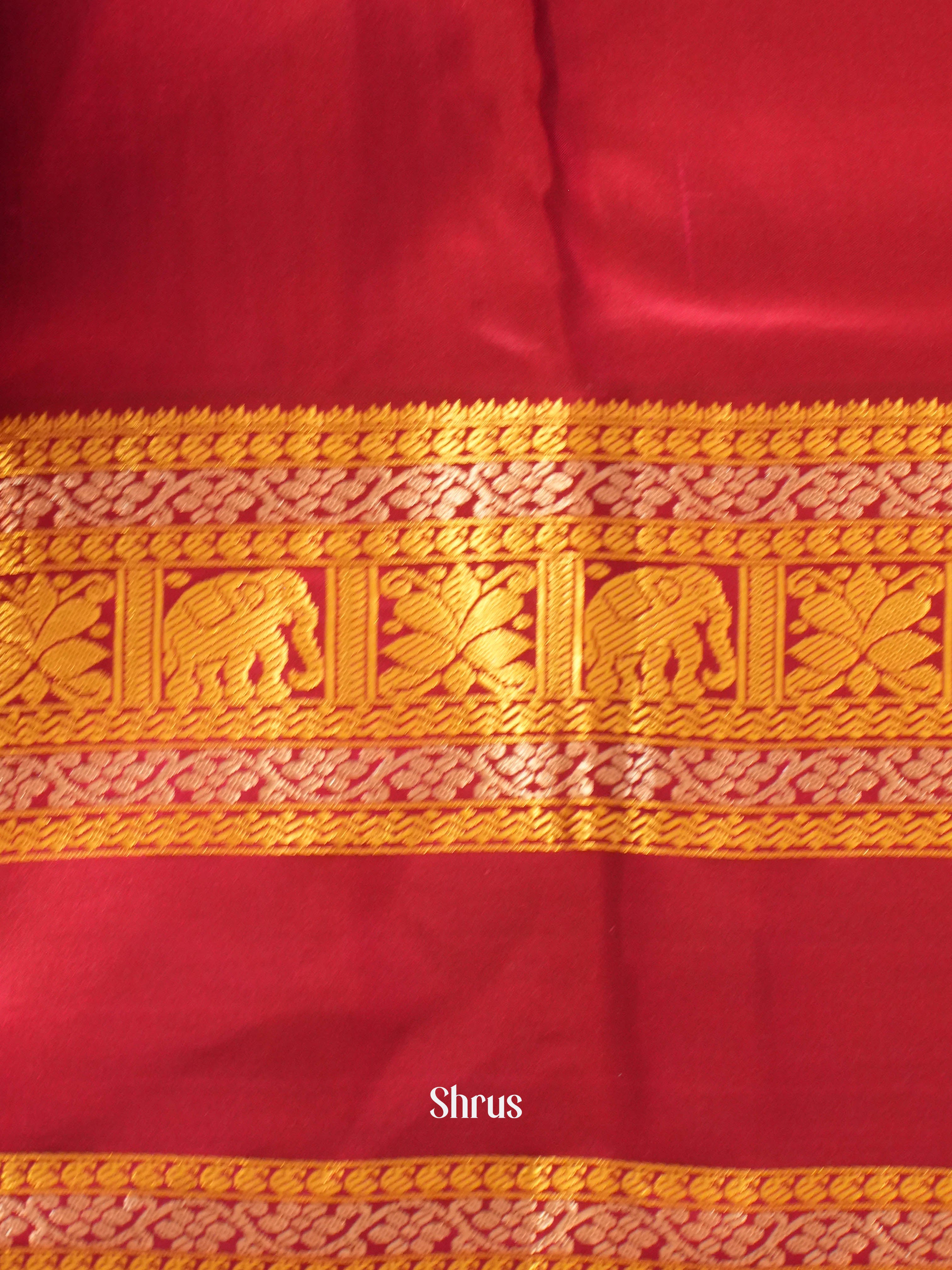 Peacock Green & Maroon - Kanchipuram silk Saree