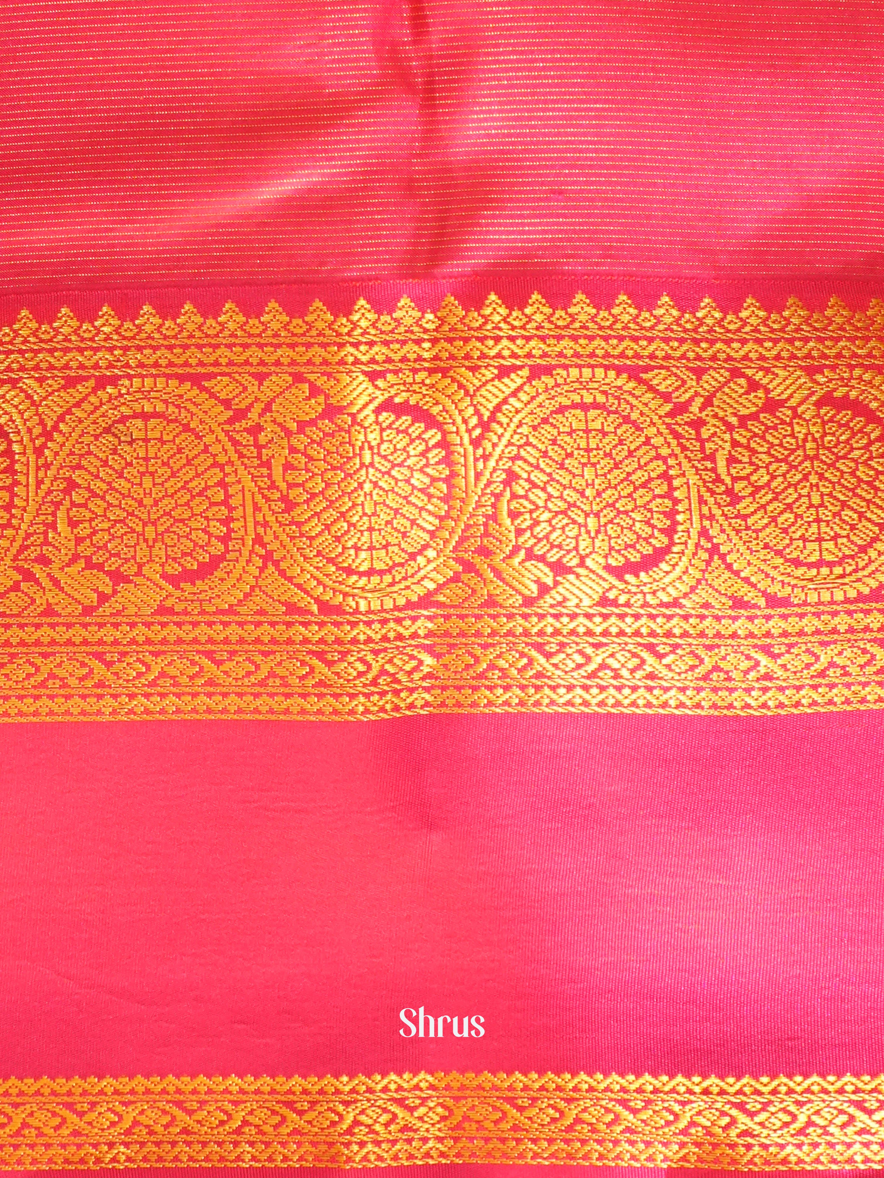 Blue & Red - Kanchipuram silk Saree