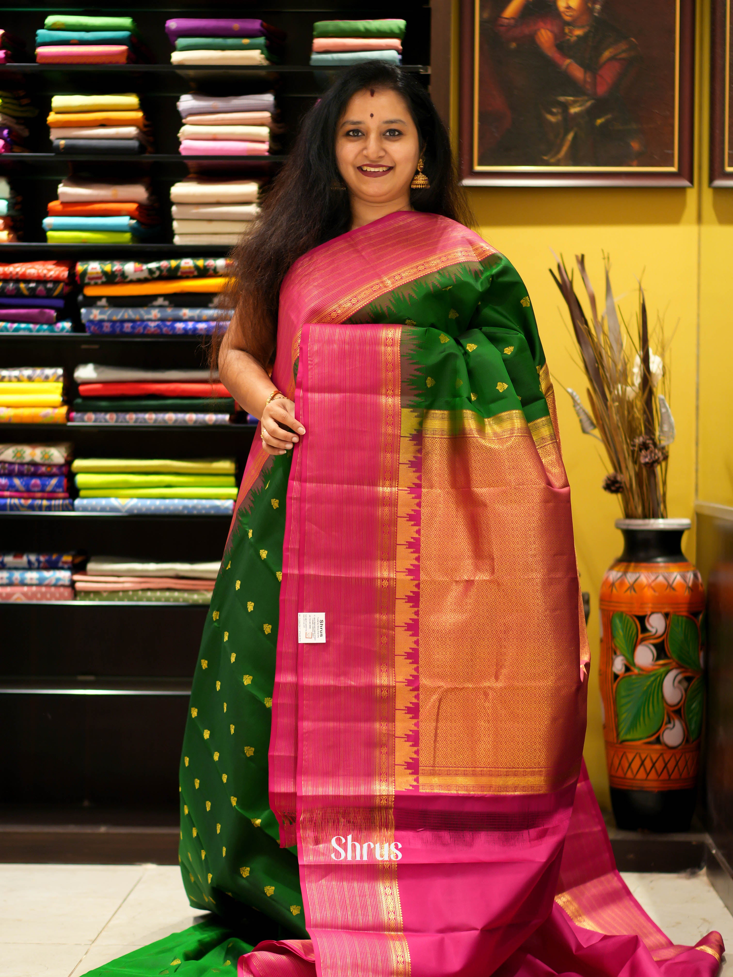 Green & Purple - Kanchipuram Silk Saree