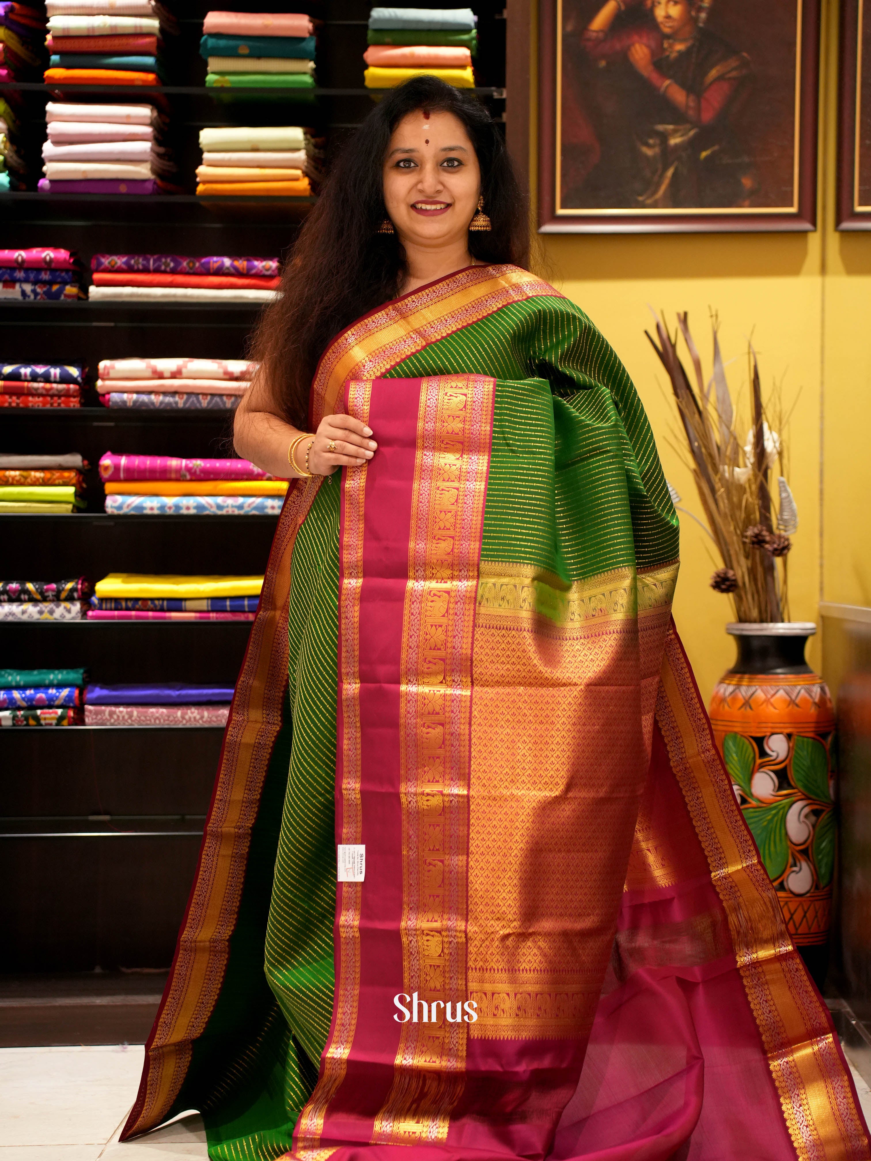 Green & Maroon - Kanchipuram silk Saree