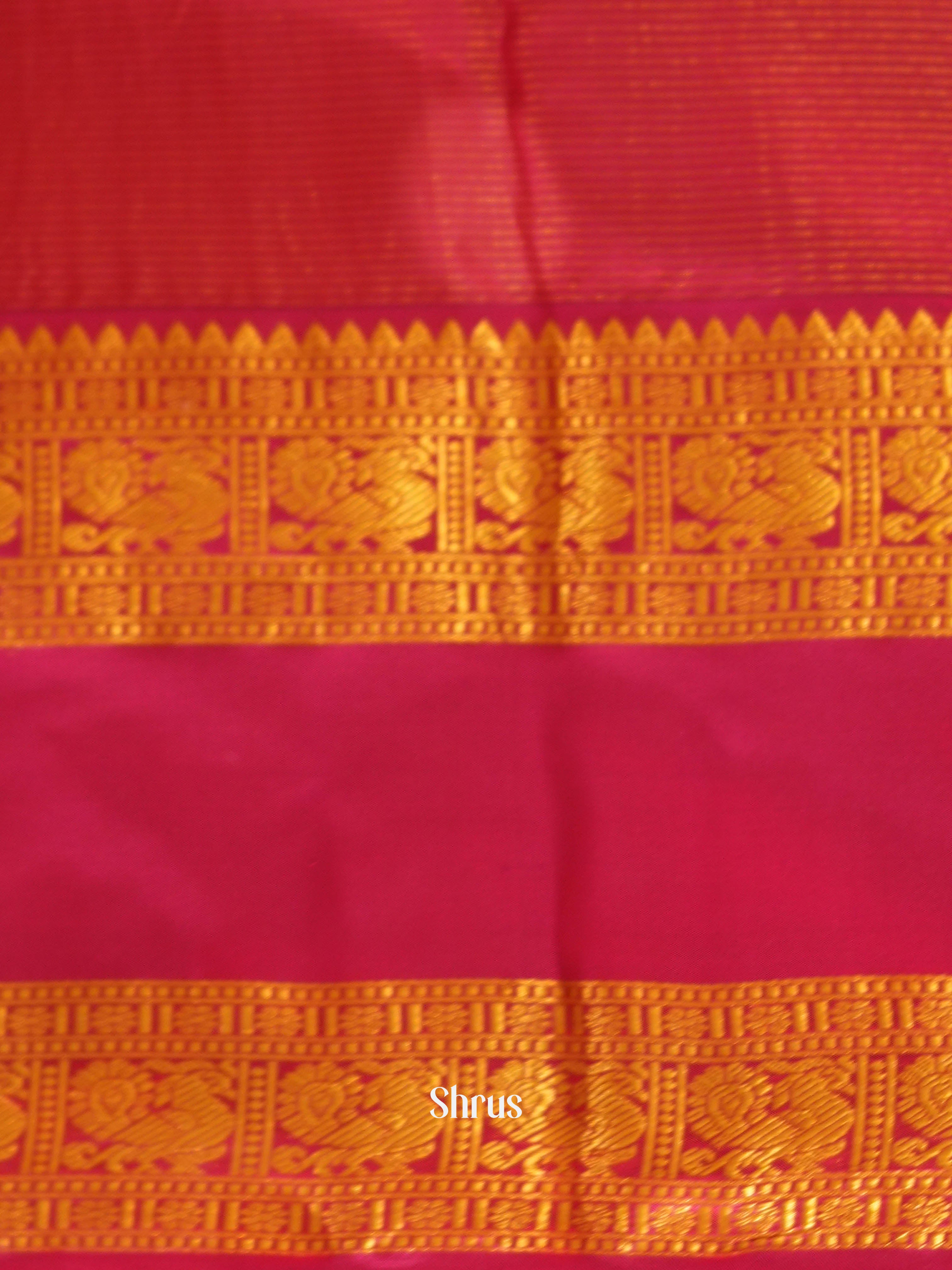 Gold & Red  - Kanchipuram silk Saree