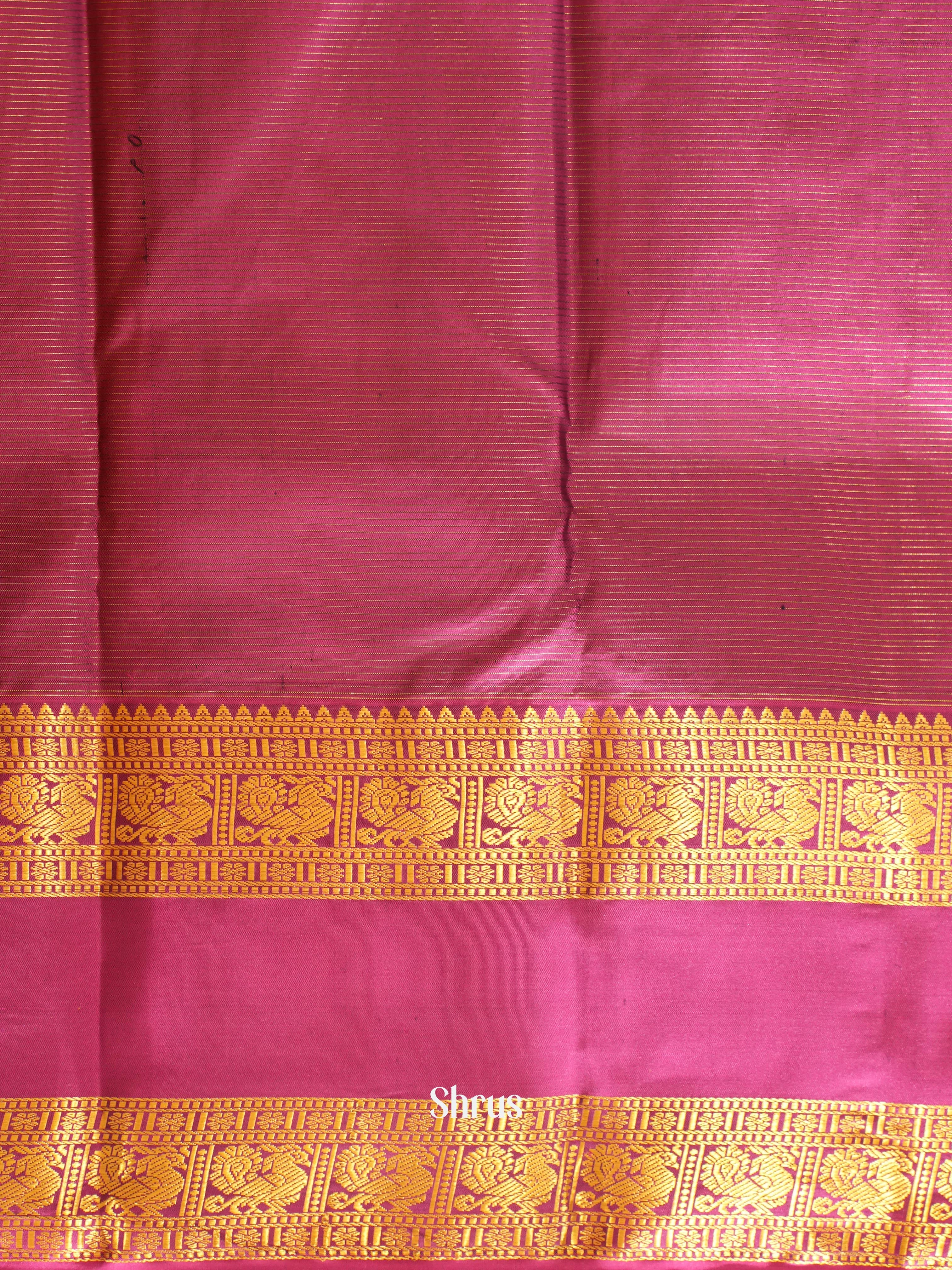 Yellow & Maroon - Kanchipuram silk Saree