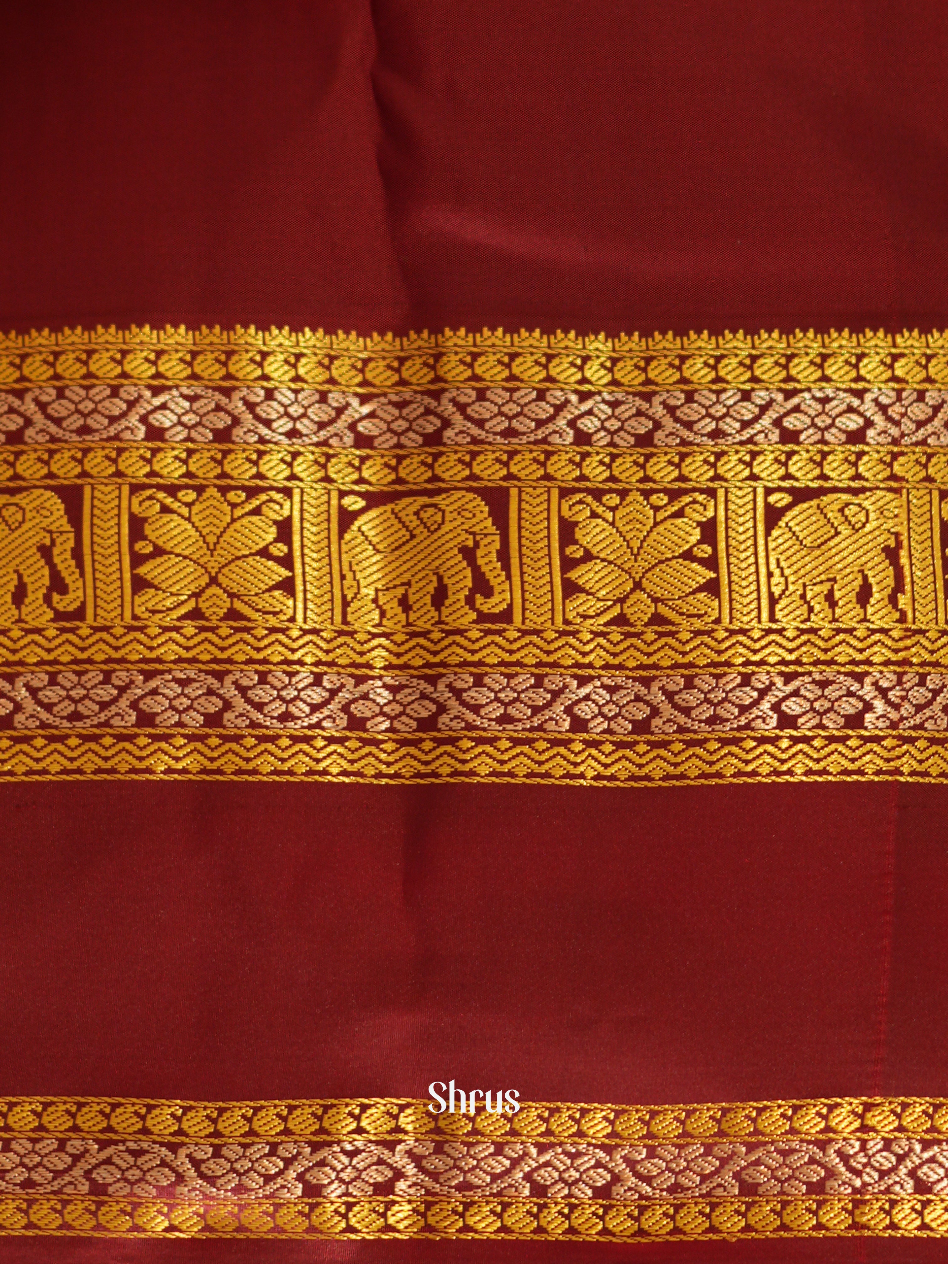 Yellow & Maroon - Kanchipuram Silk Saree