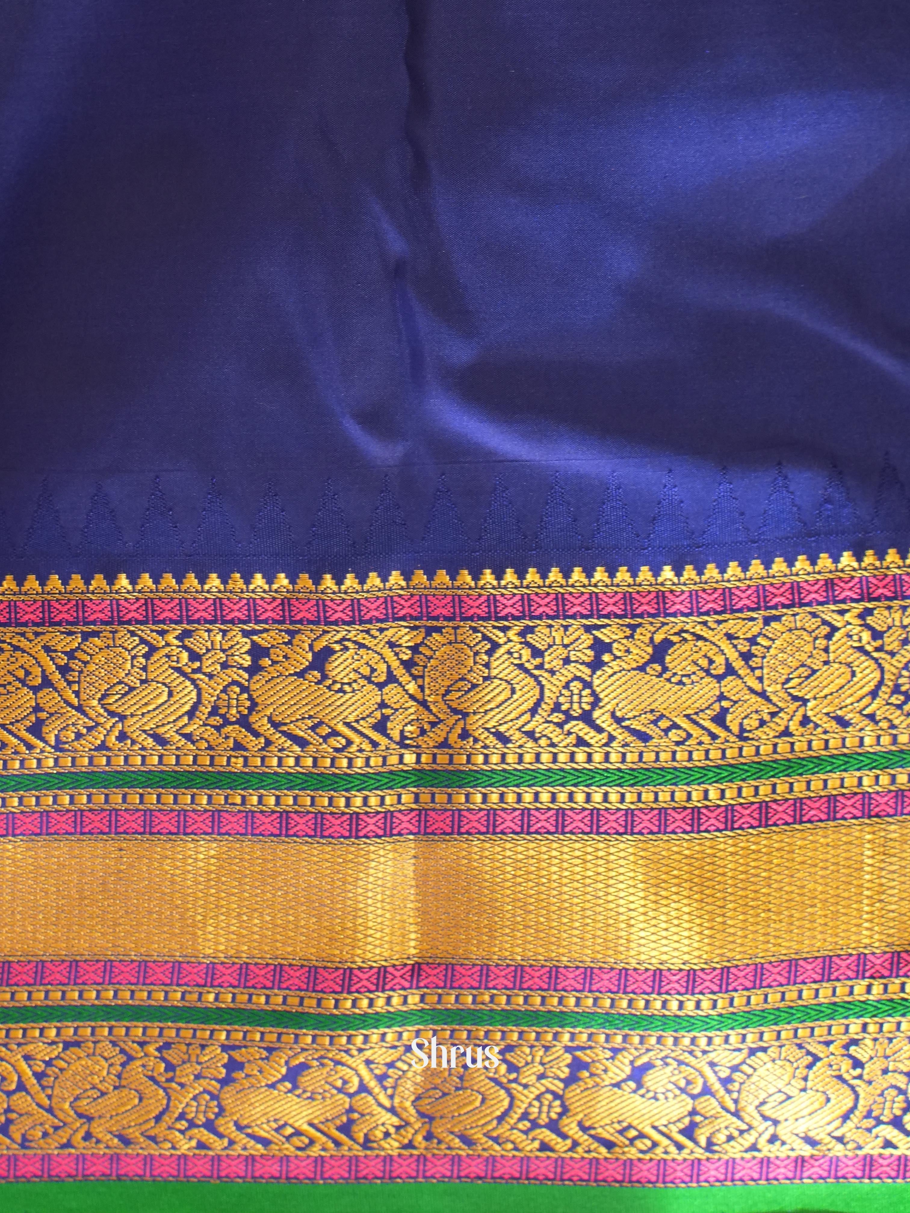 Pink & Blue - Kanchipuram silk Saree