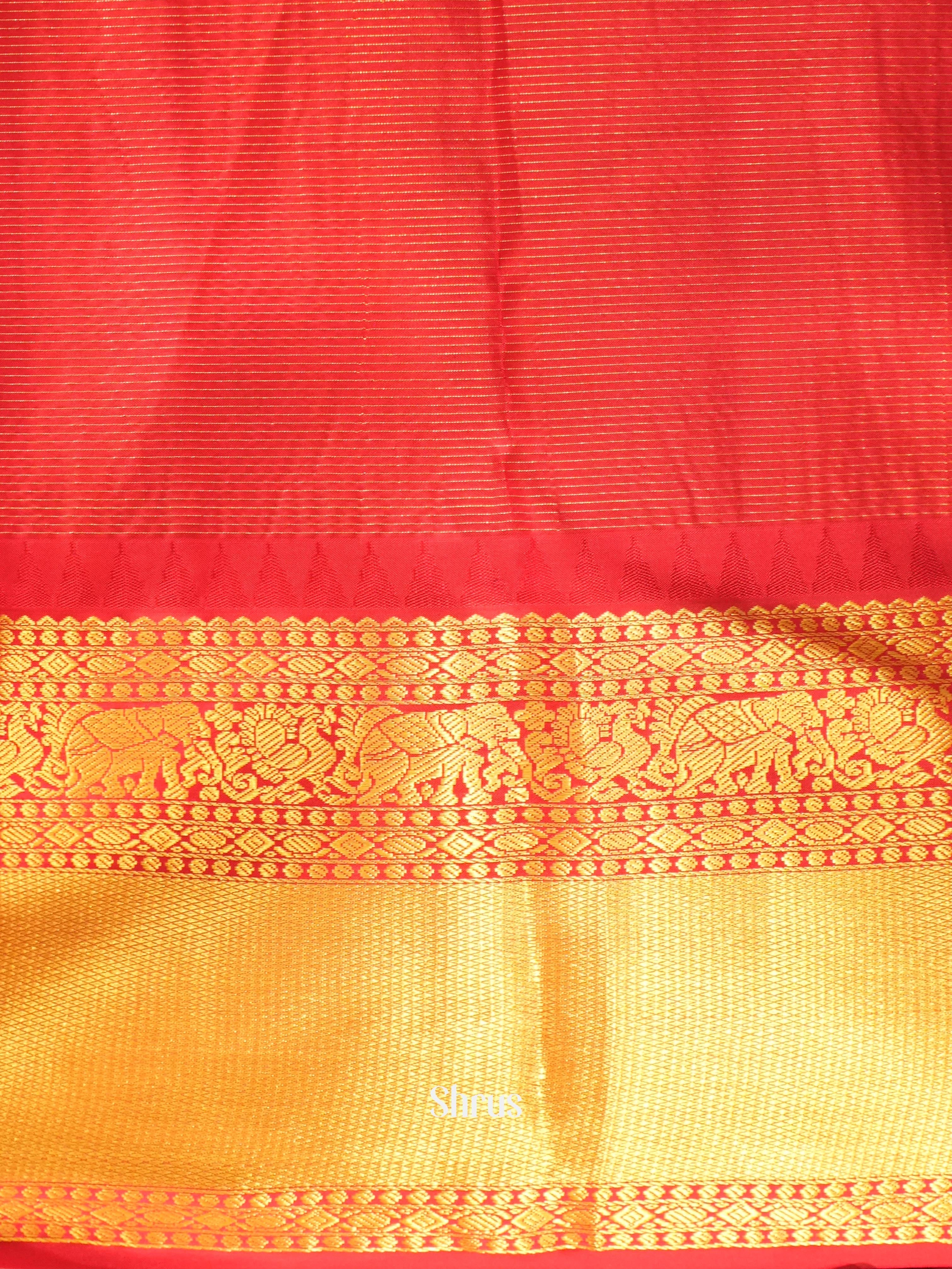 Green & Red - Kanchipuram silk Saree