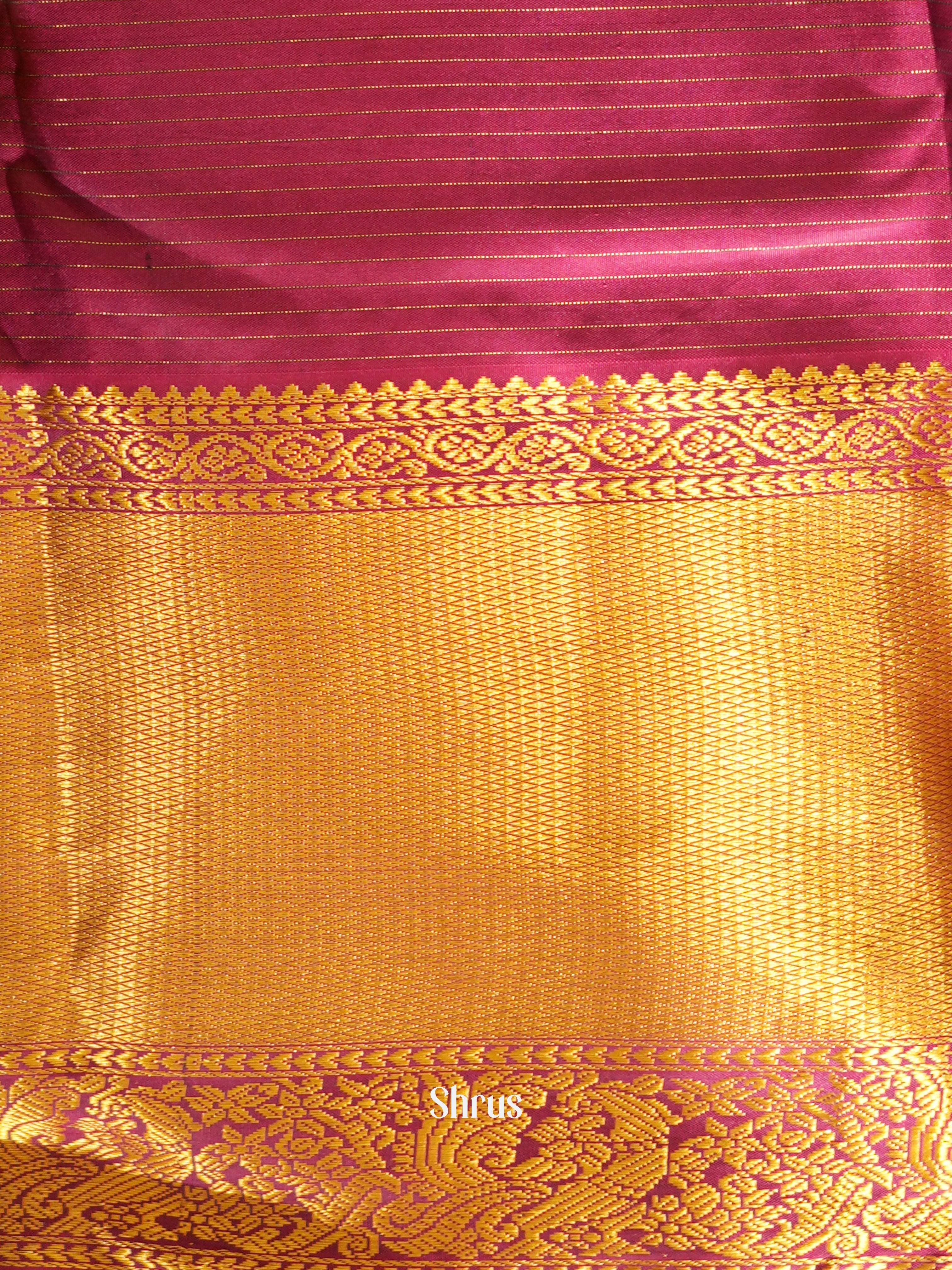 Yellow & Maroon - Kanchipuram Silk Saree