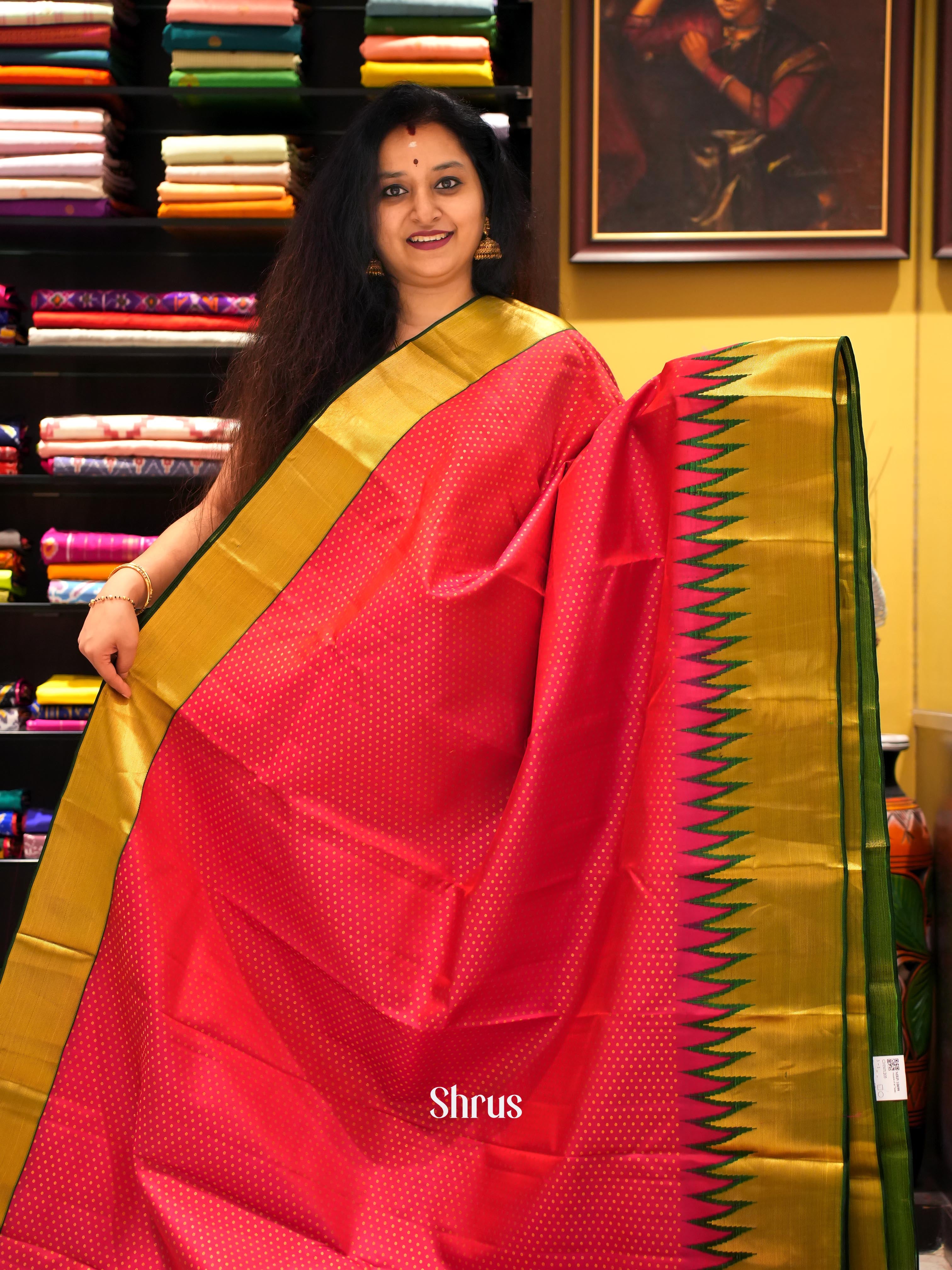 Red & Green - Kanchipuram silk Saree